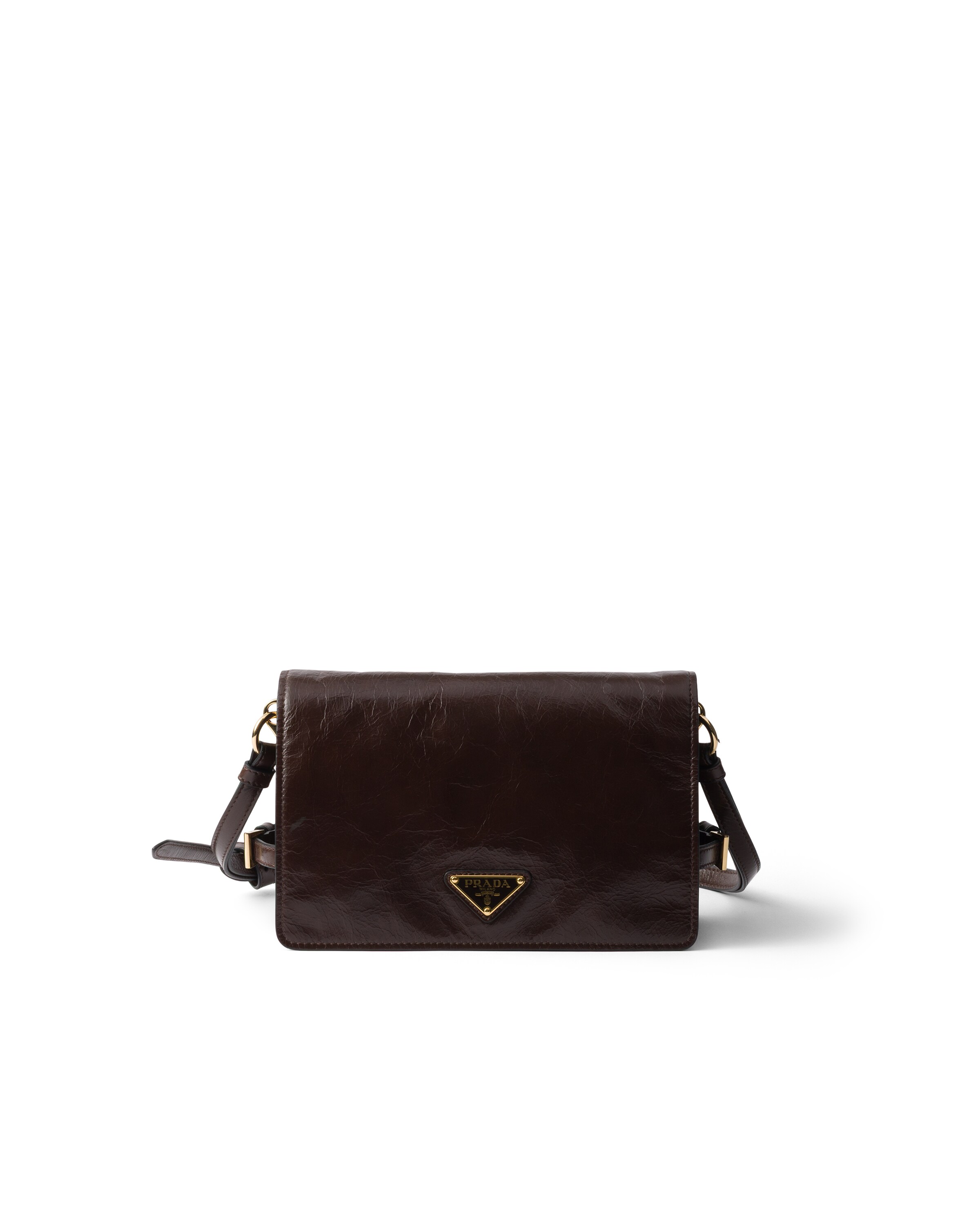 Prada Leather Shoulder Bag In Brown