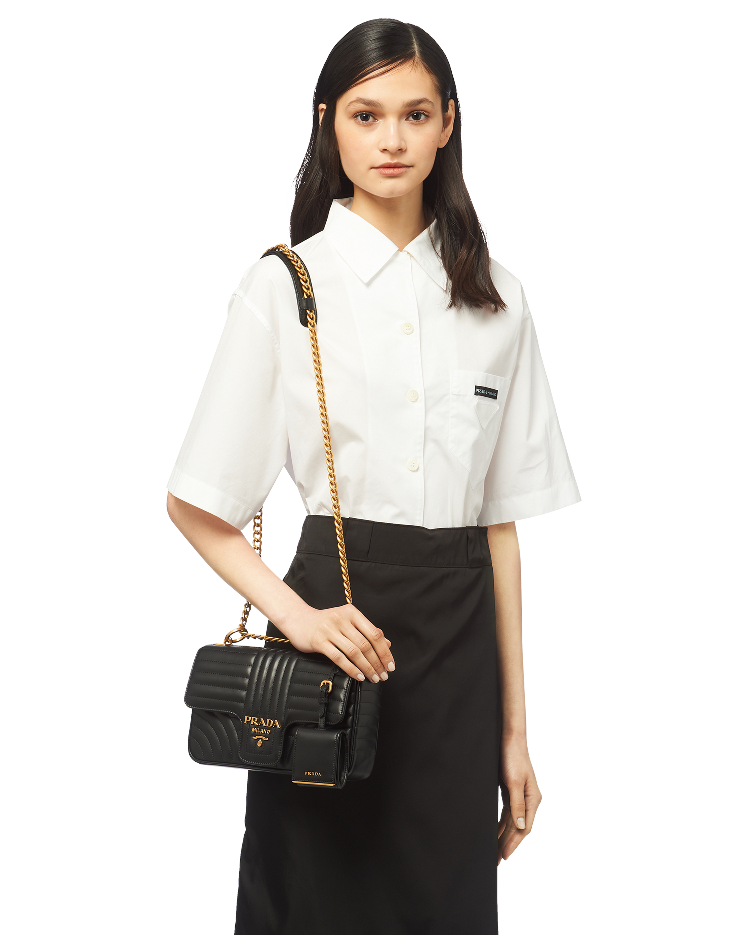 prada diagramme leather shoulder bag review