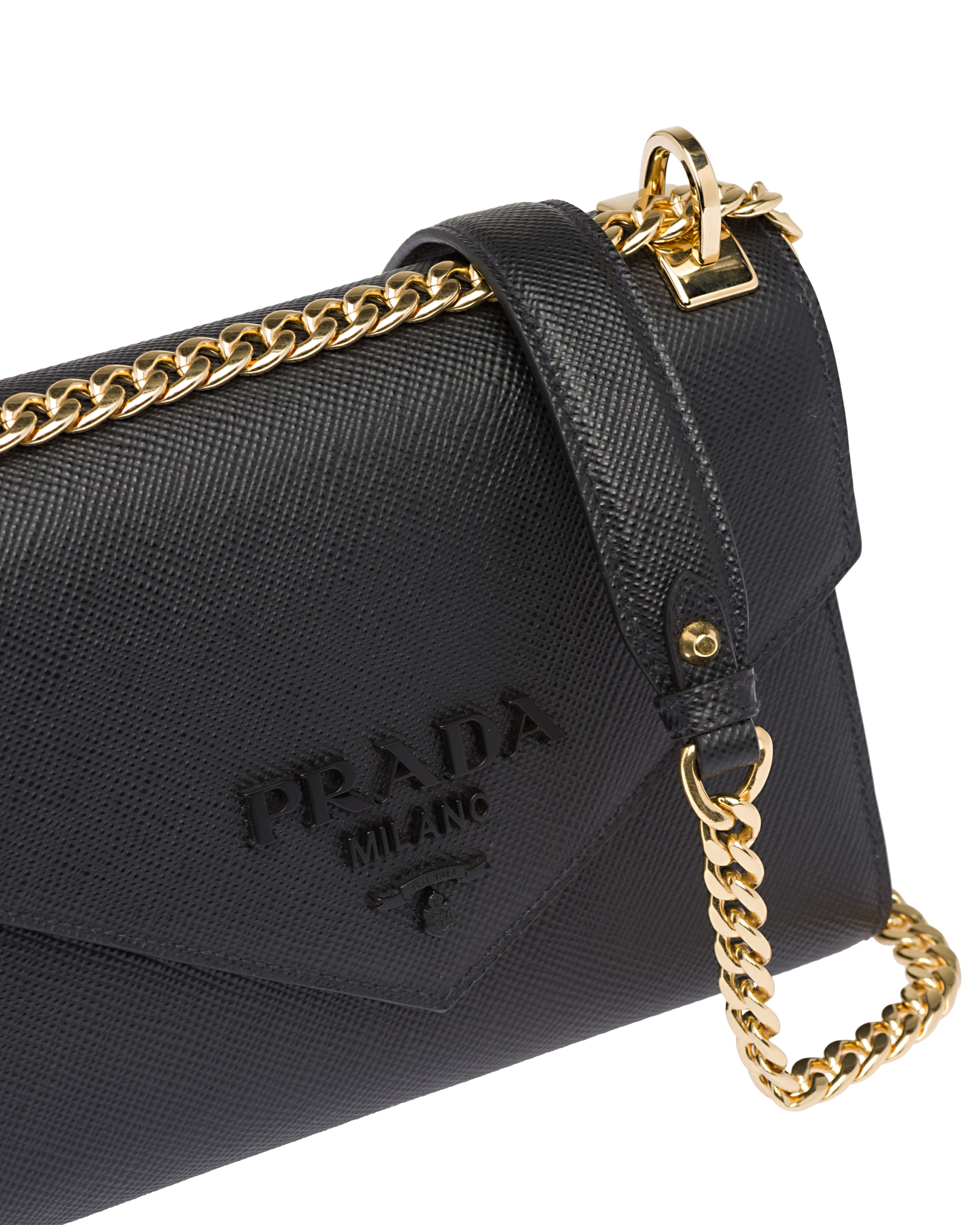 Black Saffiano Leather Prada Monochrome Bag Prada