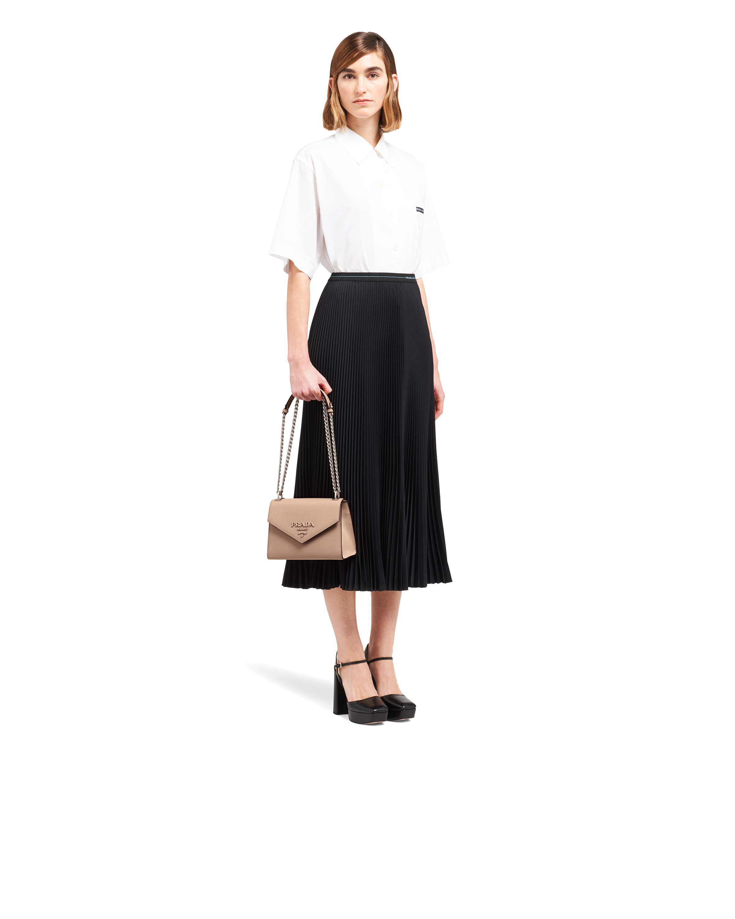 monochrome prada bag