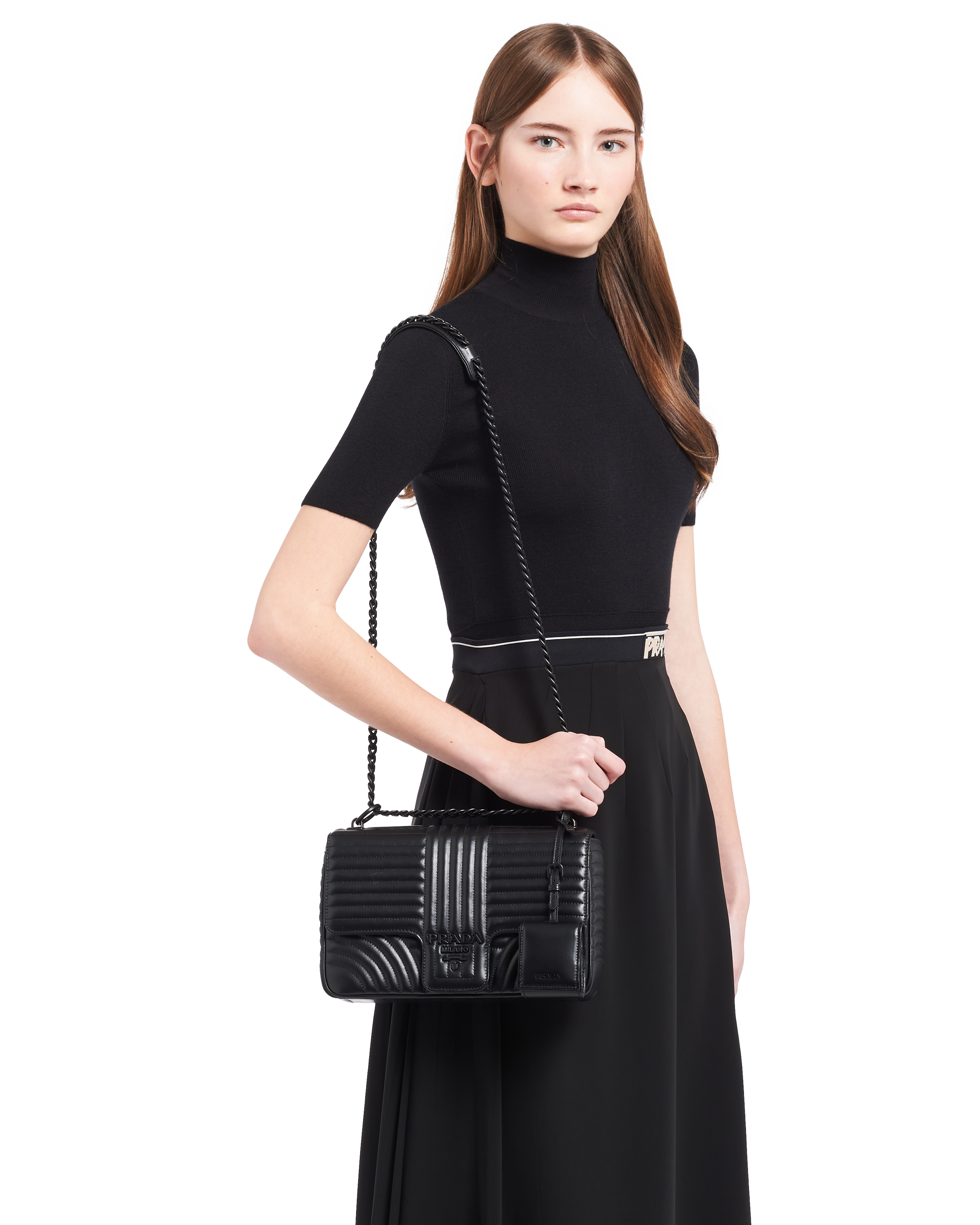 Prada large diagramme shoulder bag store