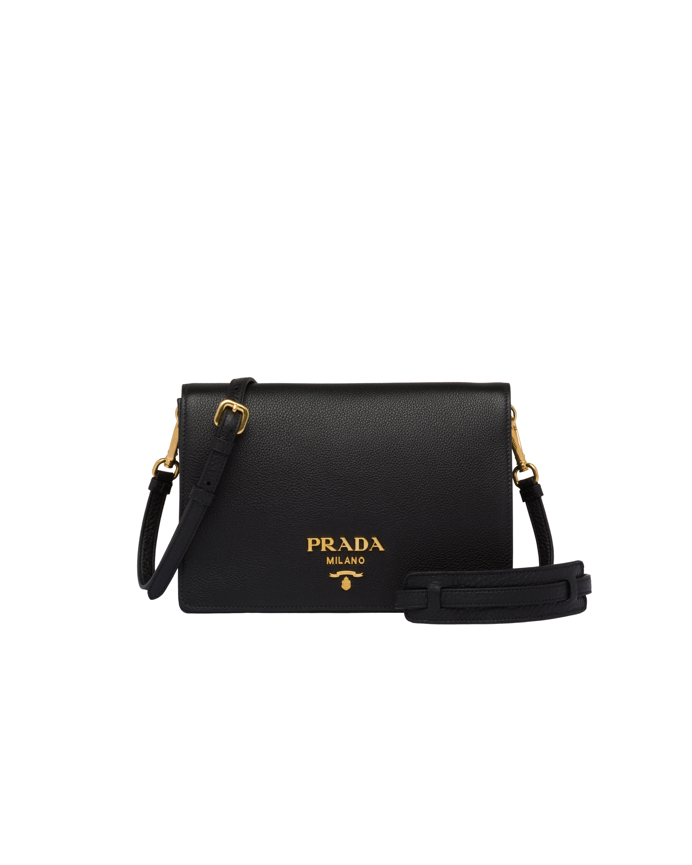 Indigenous Greenland pipe Bolso bandolera de piel Negro | Prada