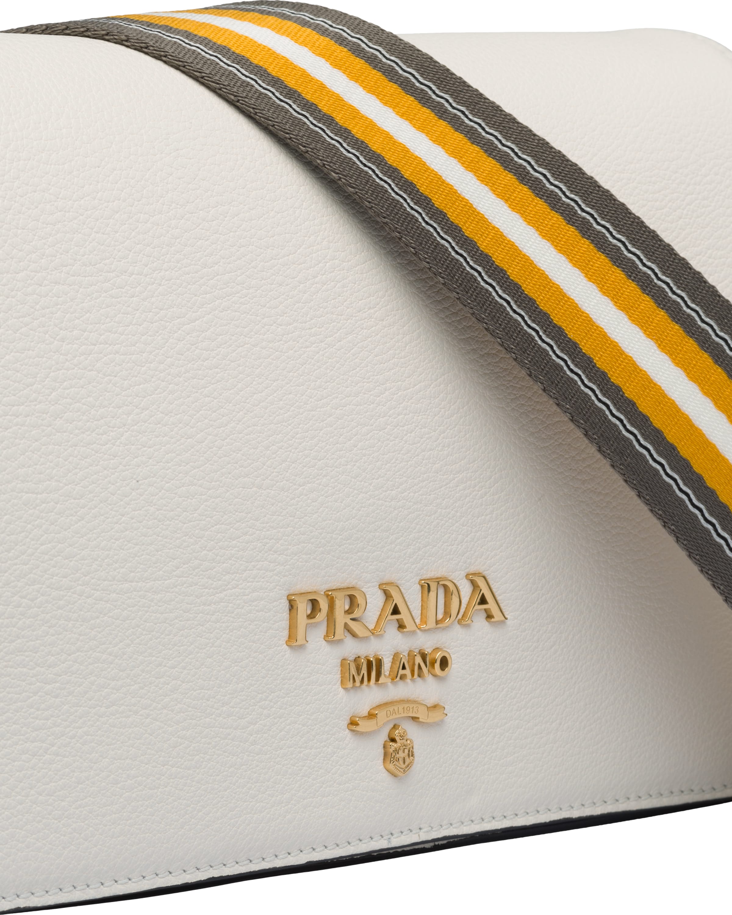 White Leather Shoulder Bag Prada