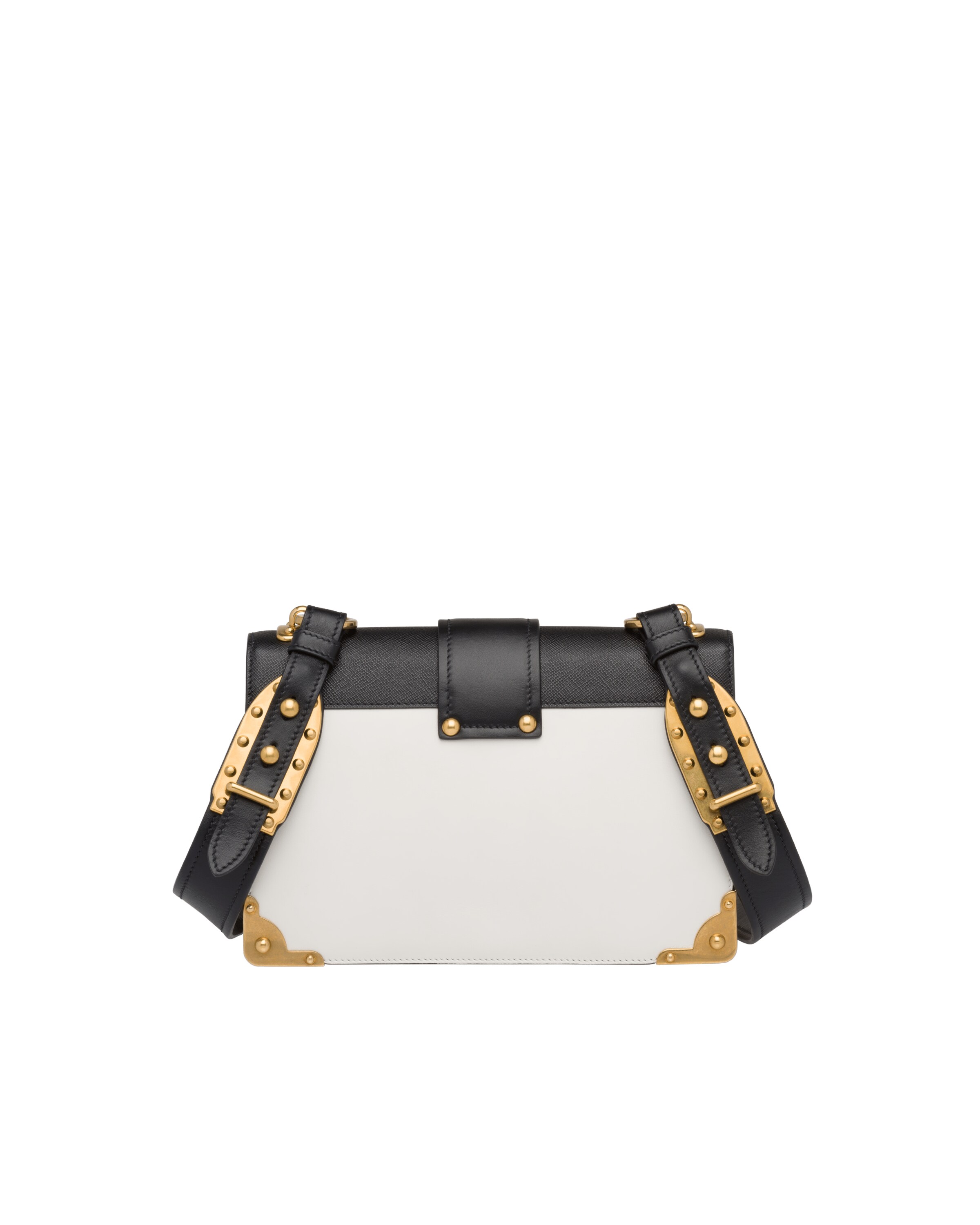 White/black Prada Cahier Large leather bag | Prada
