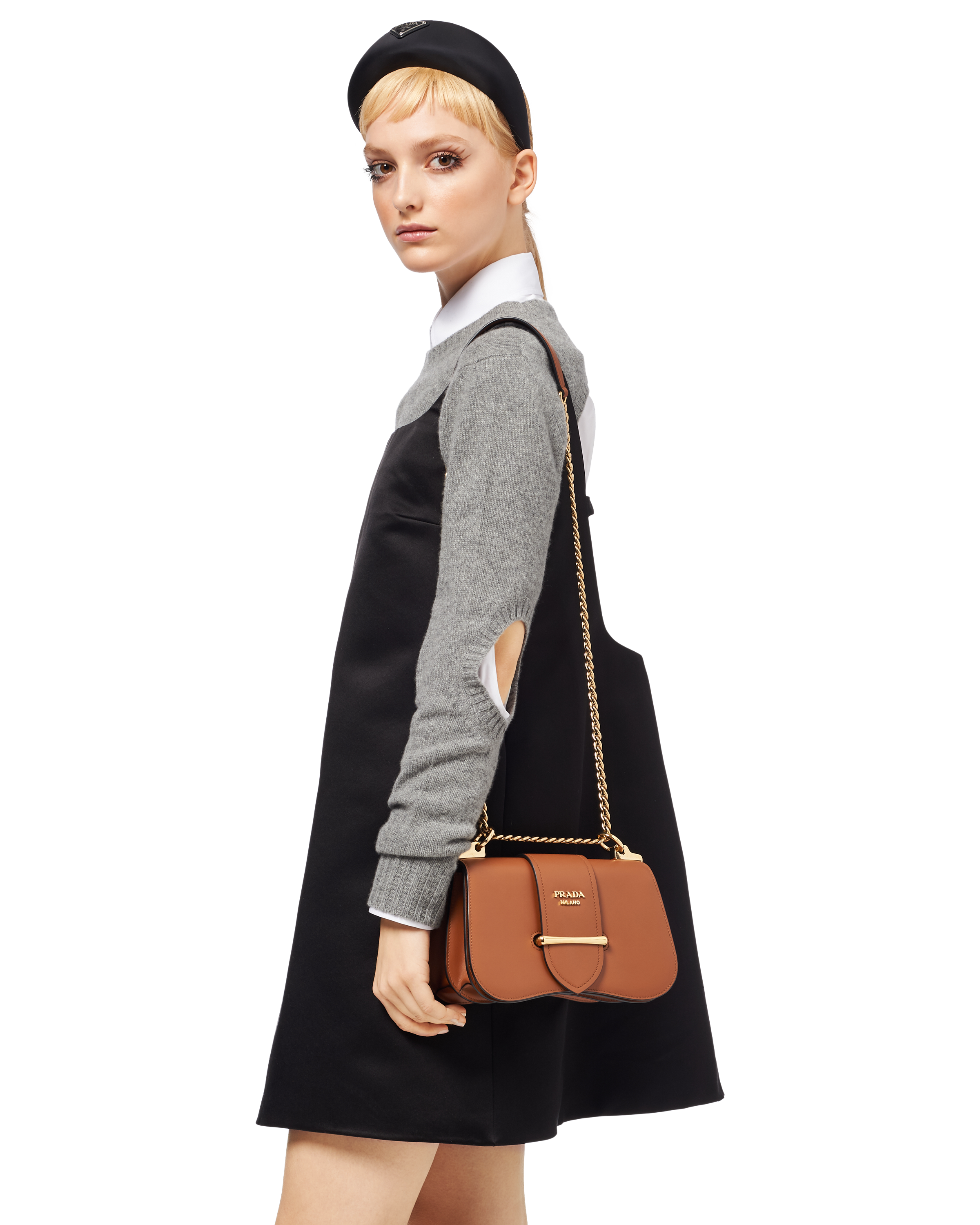 prada sidonie leather shoulder bag