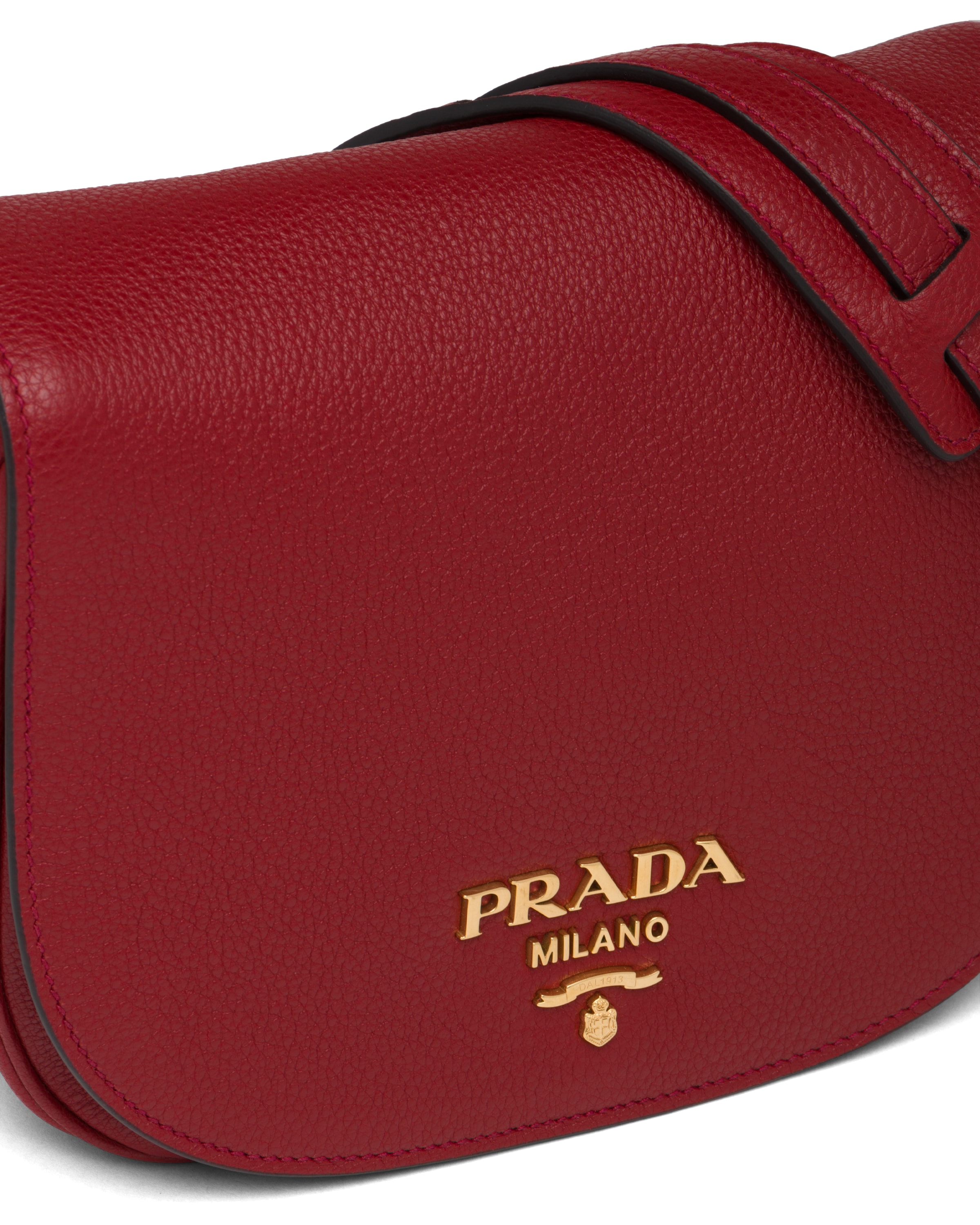 Ruby Red Leather shoulder bag Prada