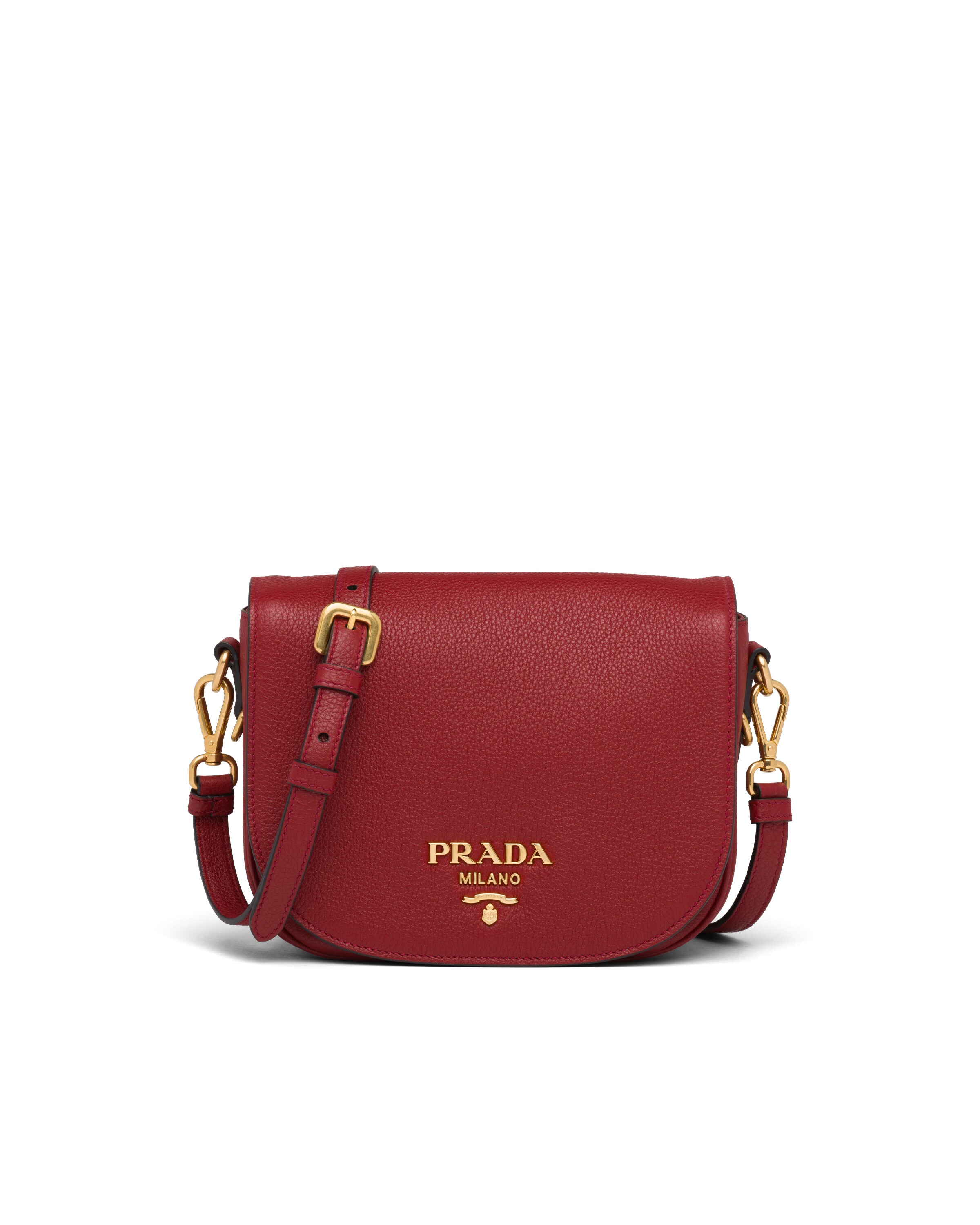 Ruby Red Leather shoulder bag Prada