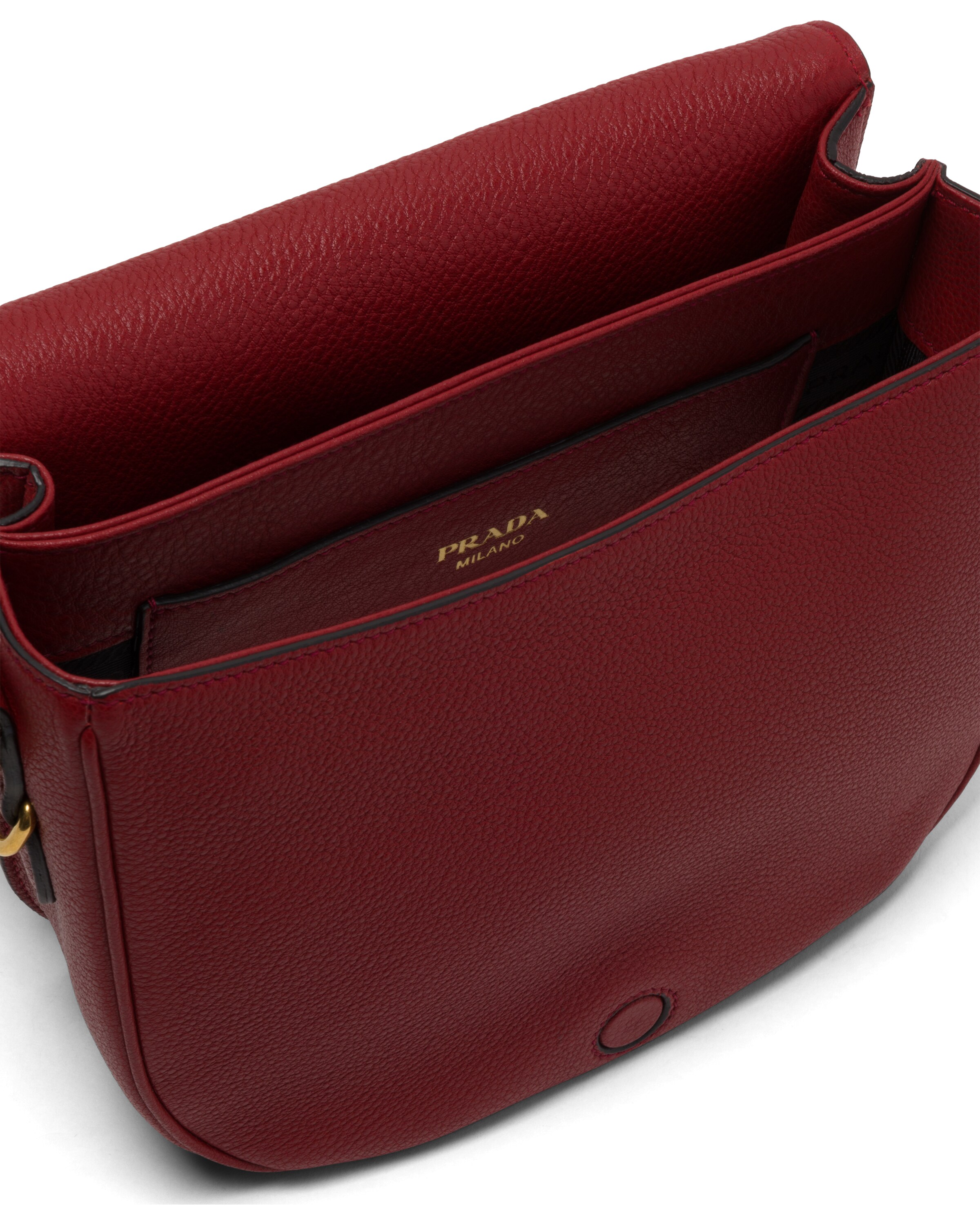 Ruby Red Leather shoulder bag Prada
