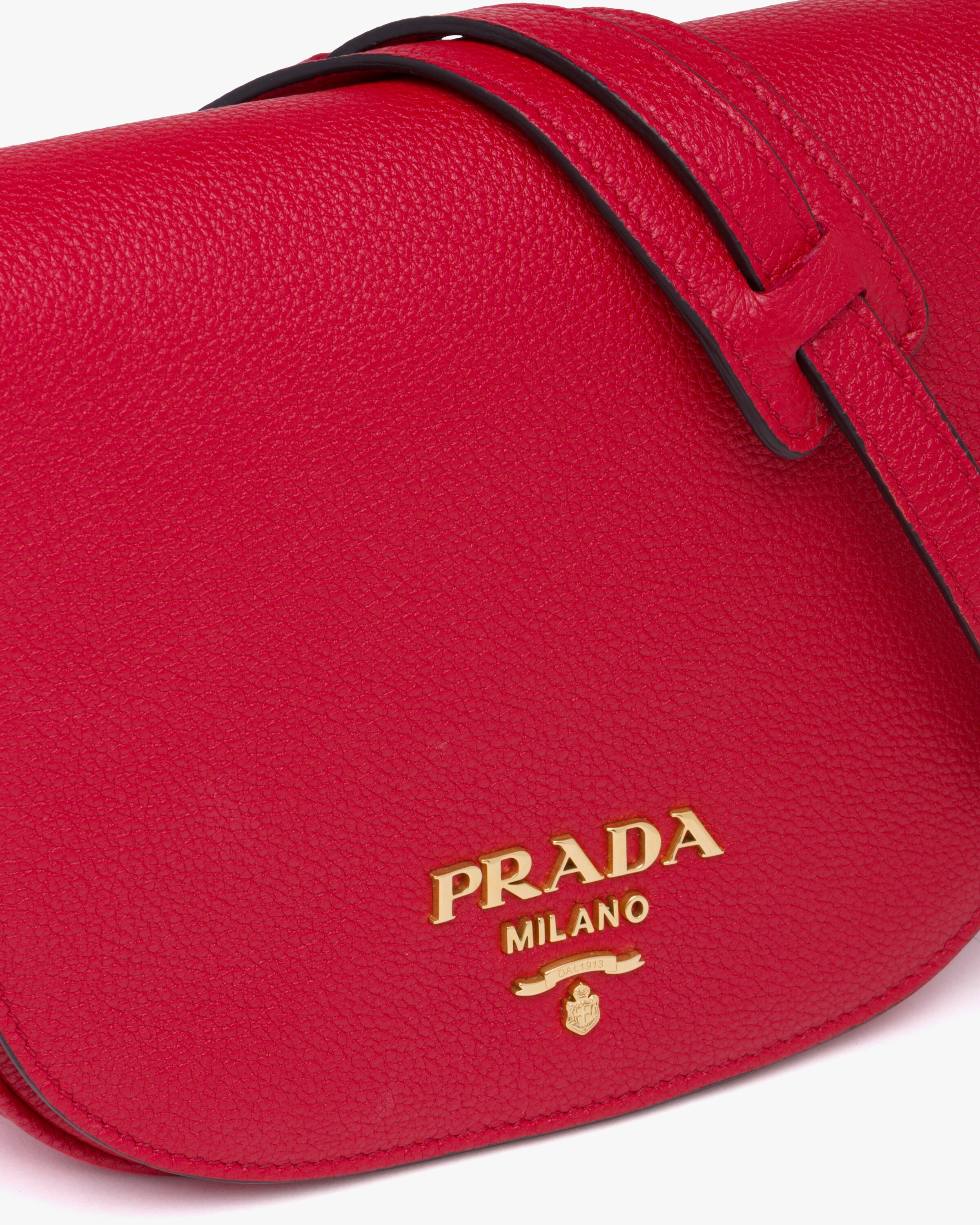 Red D Leather shoulder bag Prada