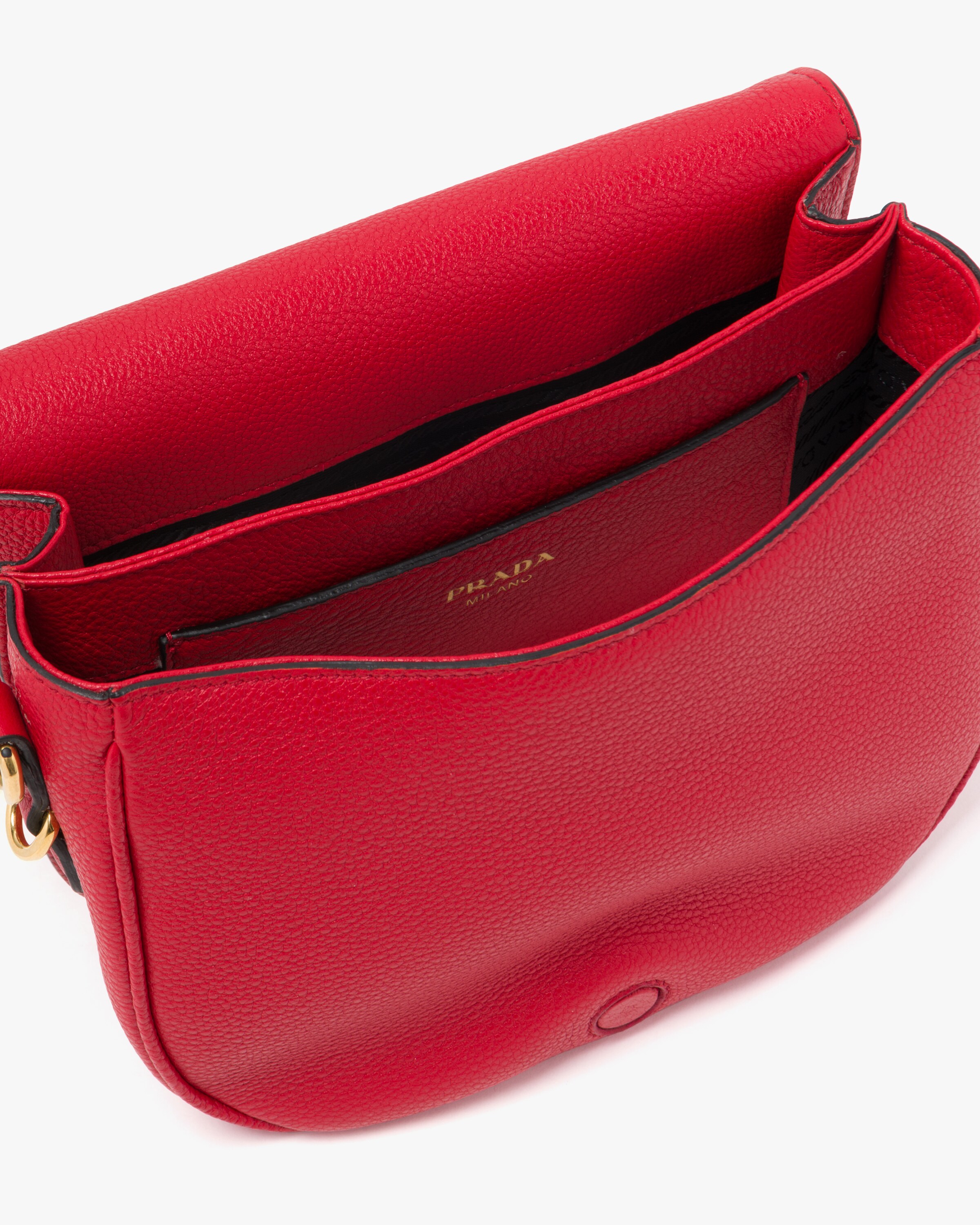 Red D Leather shoulder bag Prada