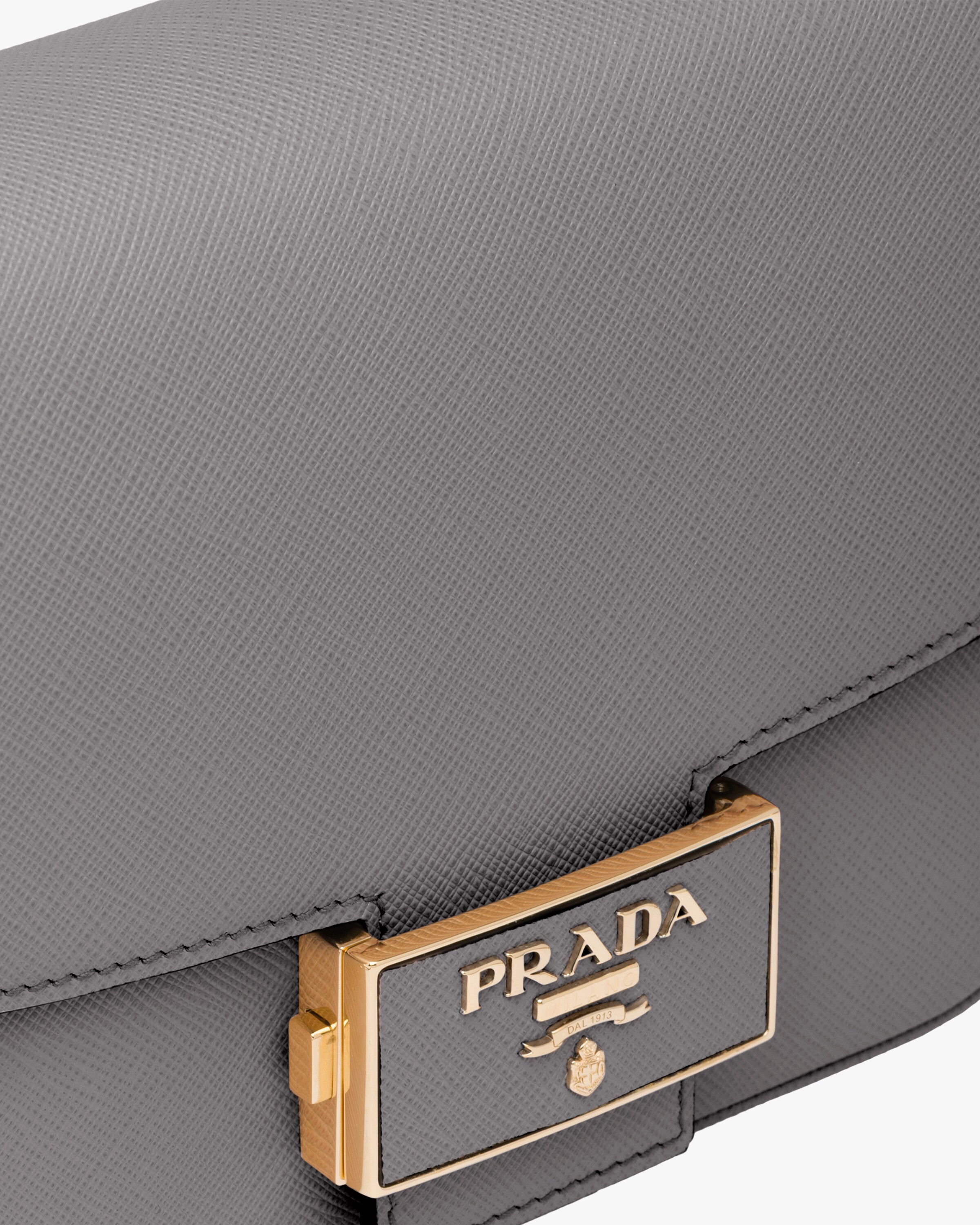 Marble Gray Saffiano Leather Prada Emblème Bag Prada