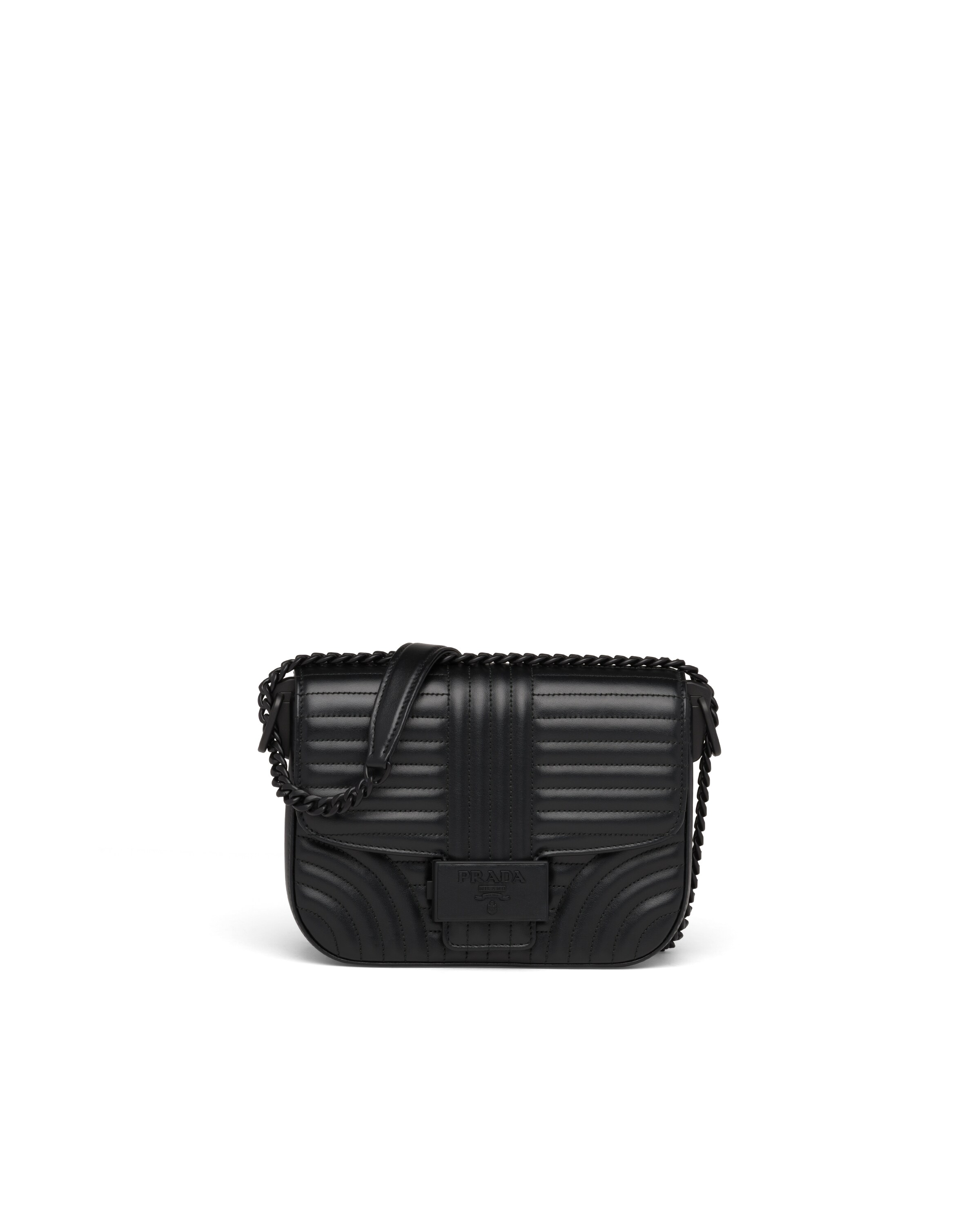 Black Prada Diagramme leather shoulder bag Prada