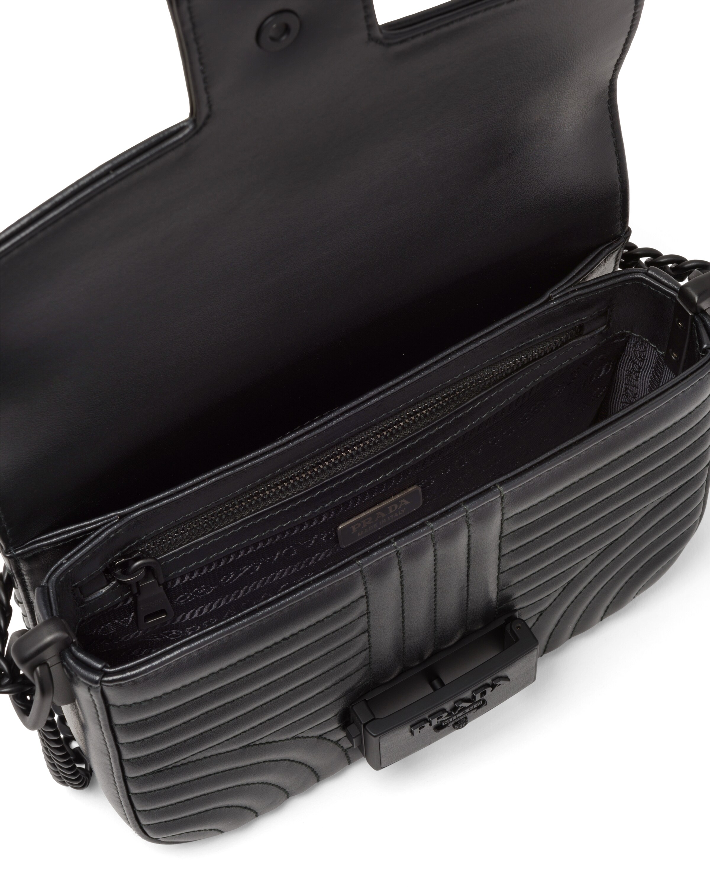 Black Prada Diagramme leather shoulder bag Prada