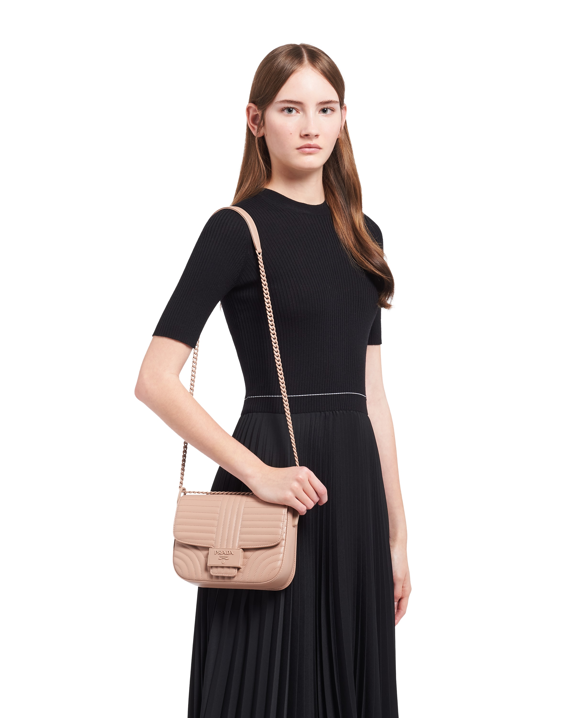 Prada medium diagramme leather shoulder bag