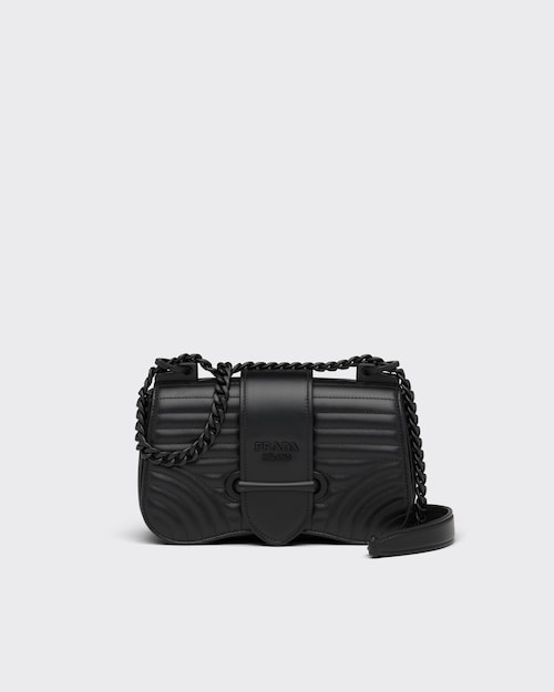 Black Prada Diagramme stitched leather shoulder bag | Prada