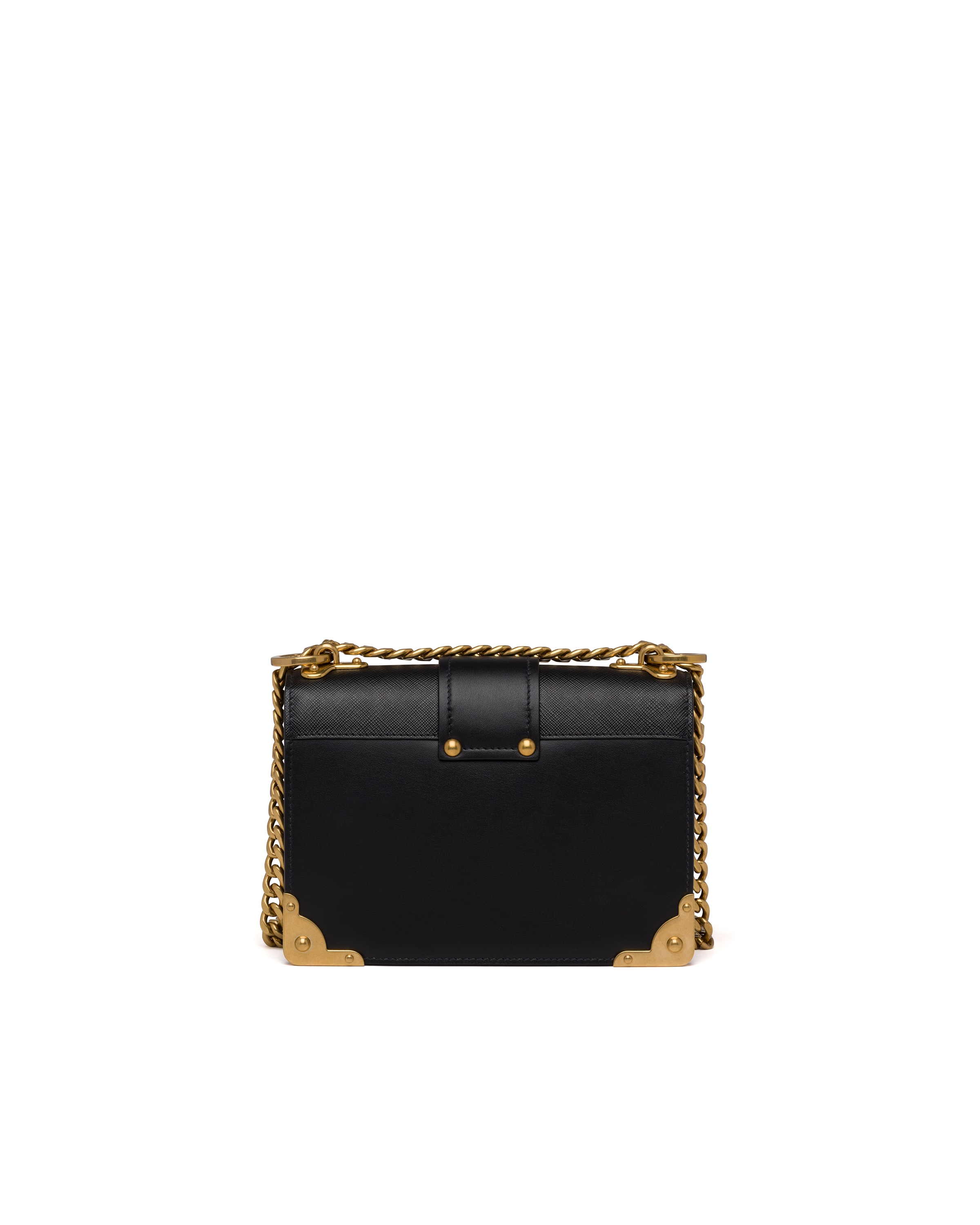 Black Leather Prada Cahier Shoulder Bag | Prada