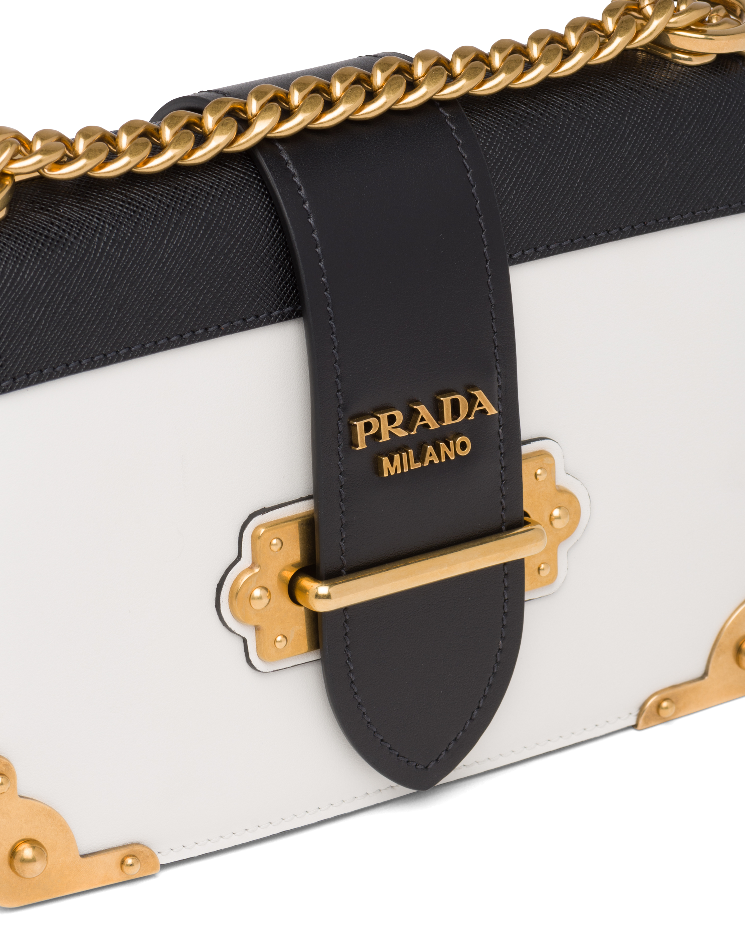 prada cahier black and white