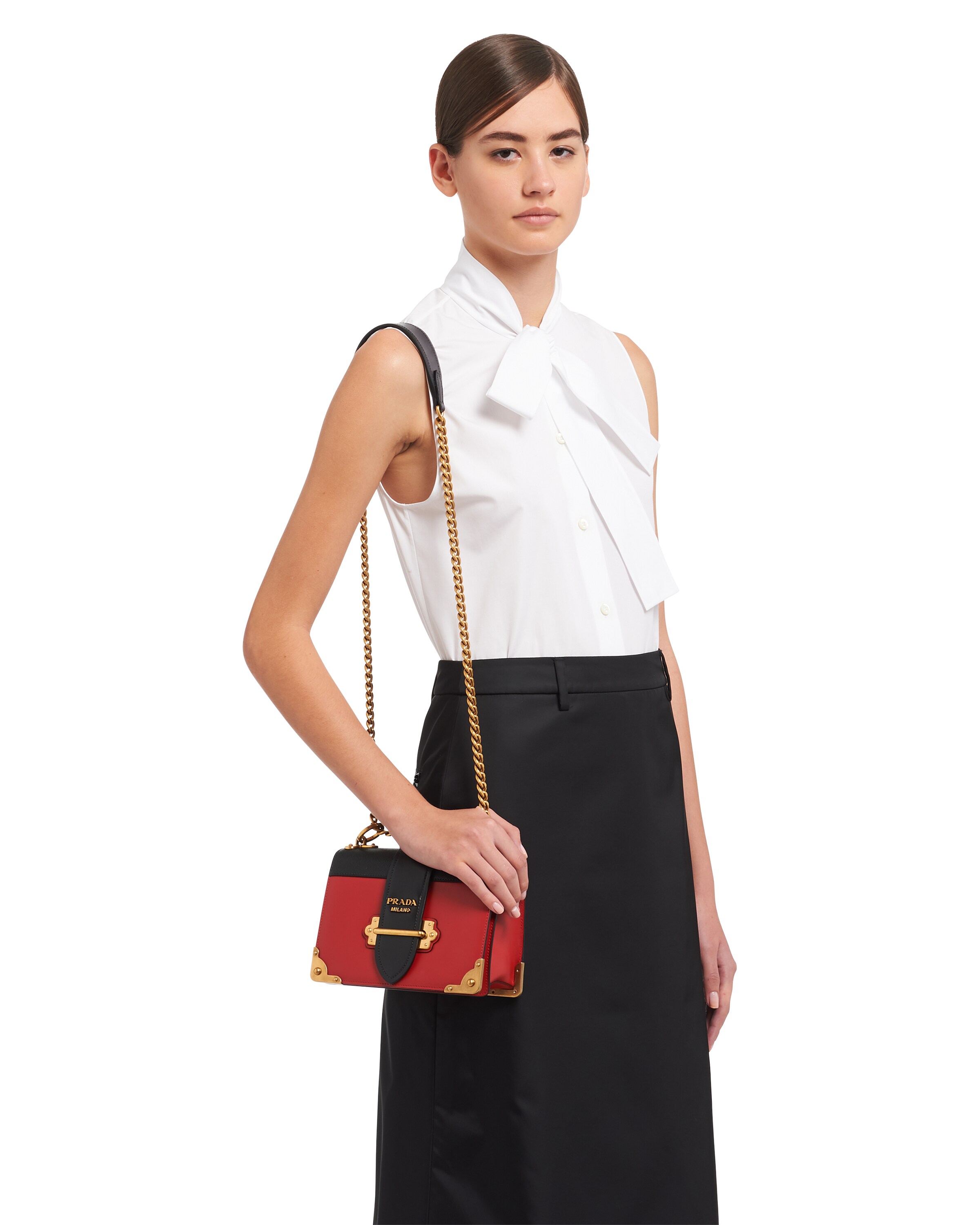 Leather Prada Cahier Shoulder Bag Prada