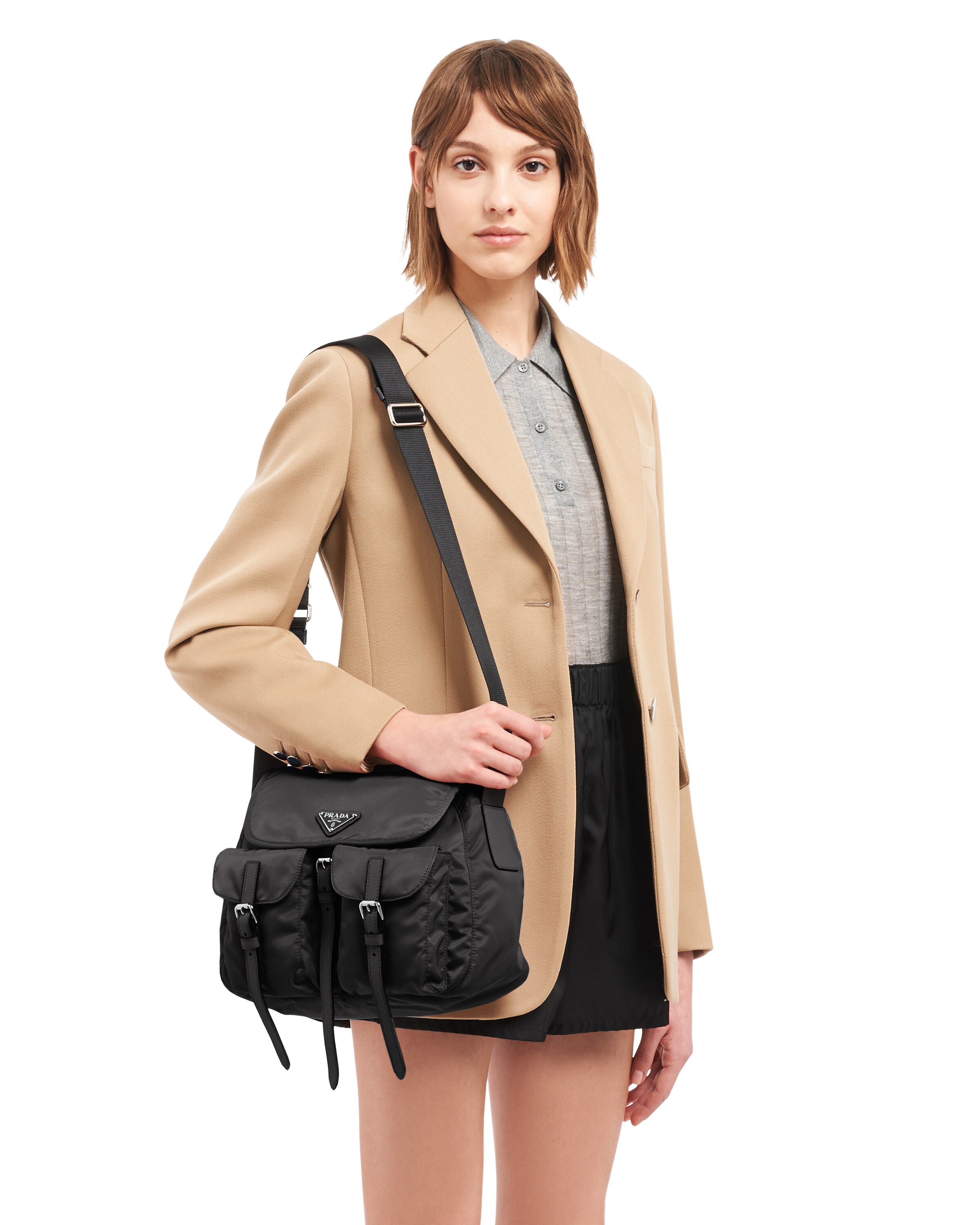 Black Nylon Shoulder Bag Prada