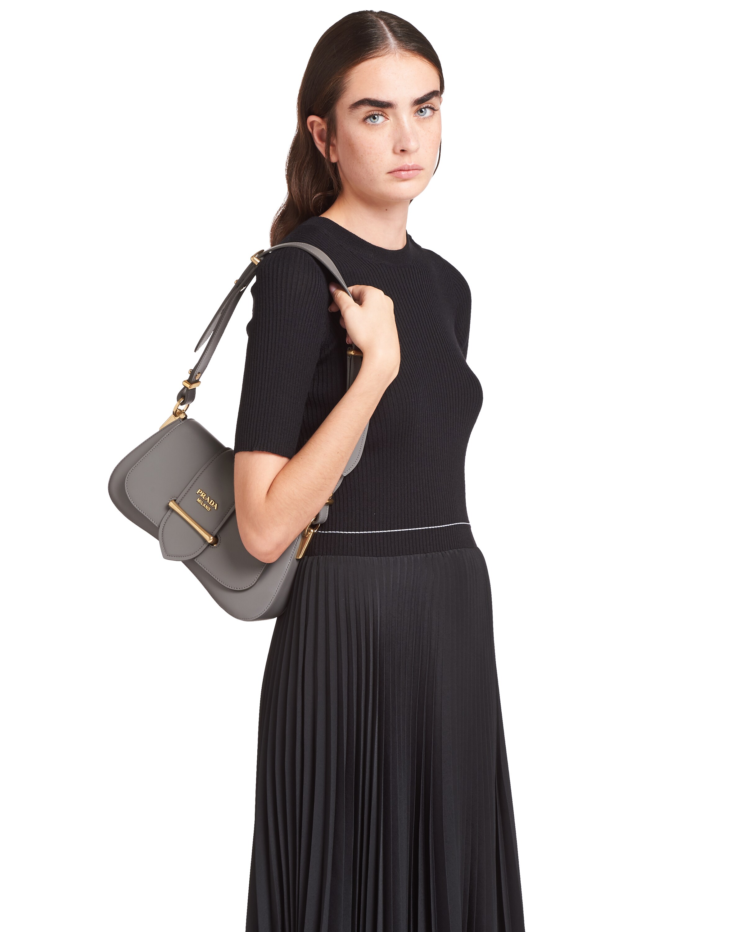 Marble Gray Prada Sidonie leather bag Prada