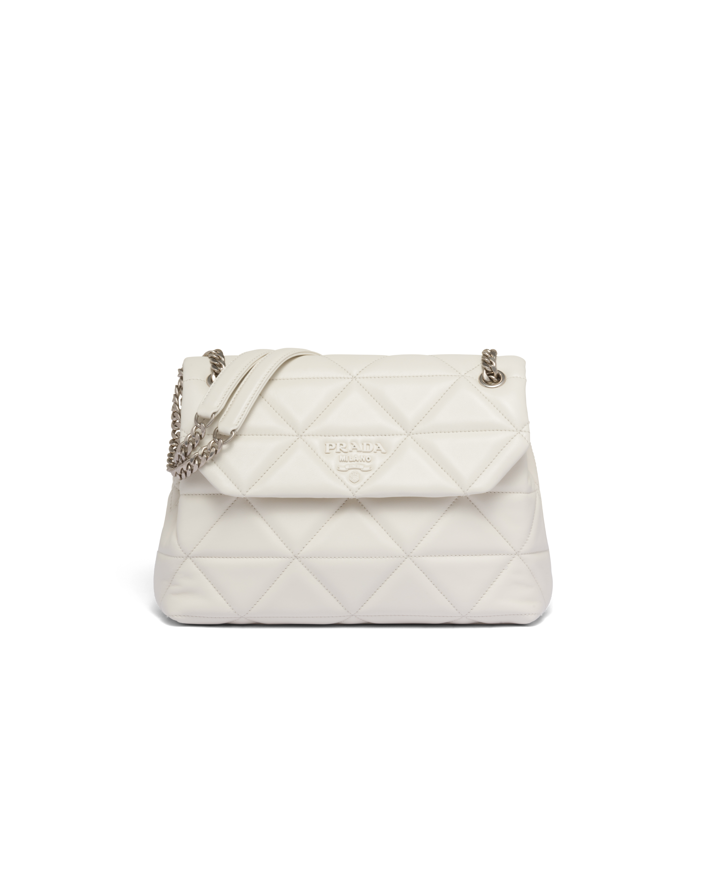 Shop Prada Large  Spectrum Nappa Leather Bag In White