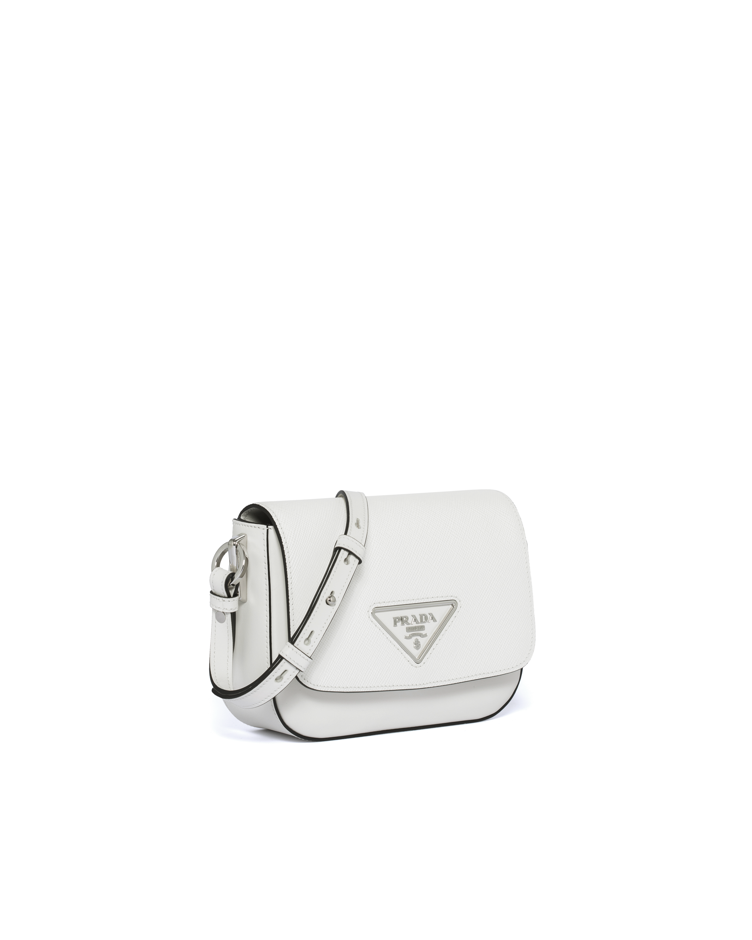 White Saffiano leather Prada Identity shoulder bag Prada