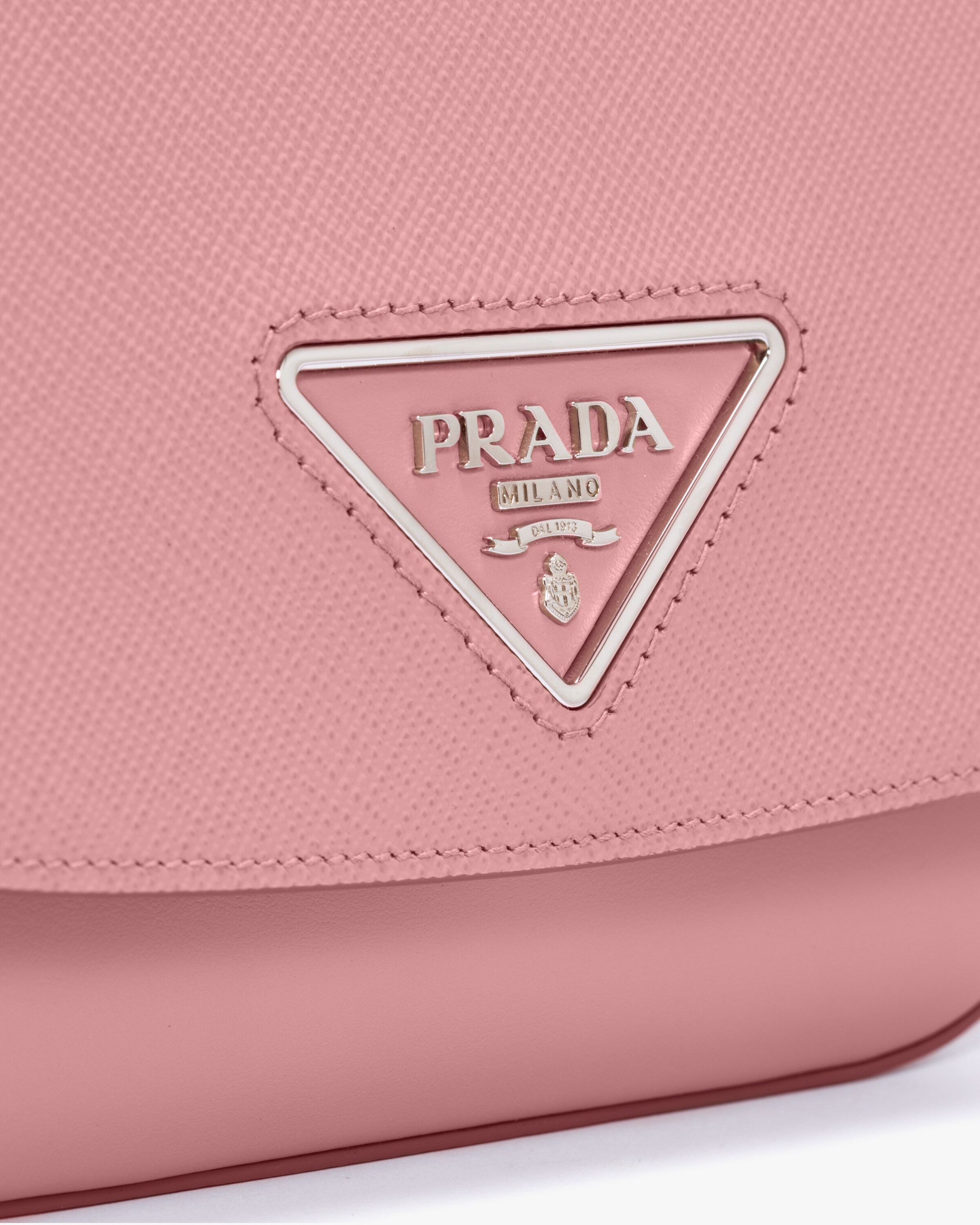 Petal Pink Saffiano leather Prada Identity shoulder bag Prada