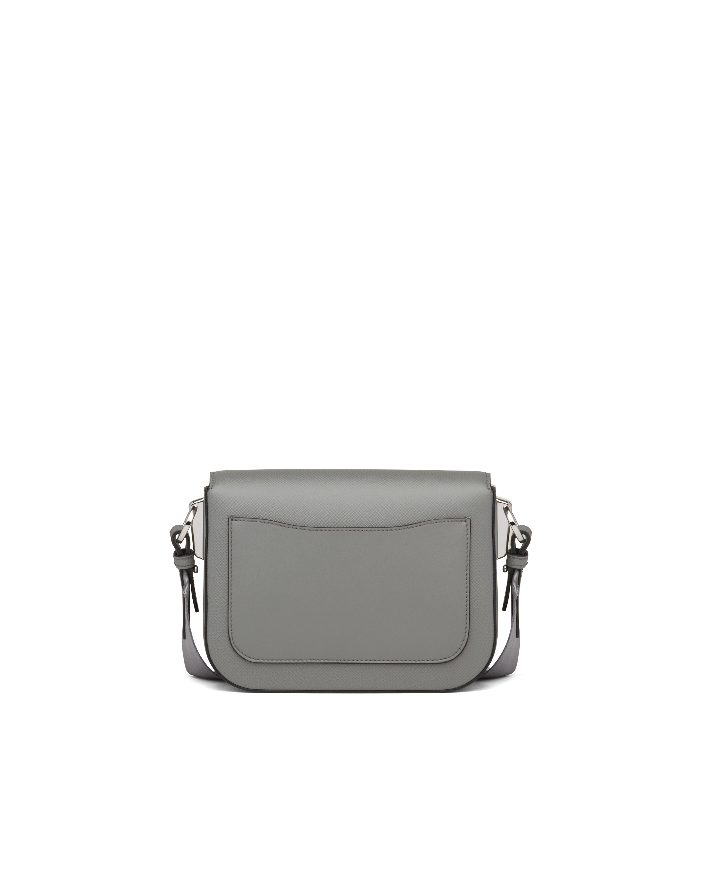 Slate Gray Saffiano leather Prada Identity shoulder bag | Prada