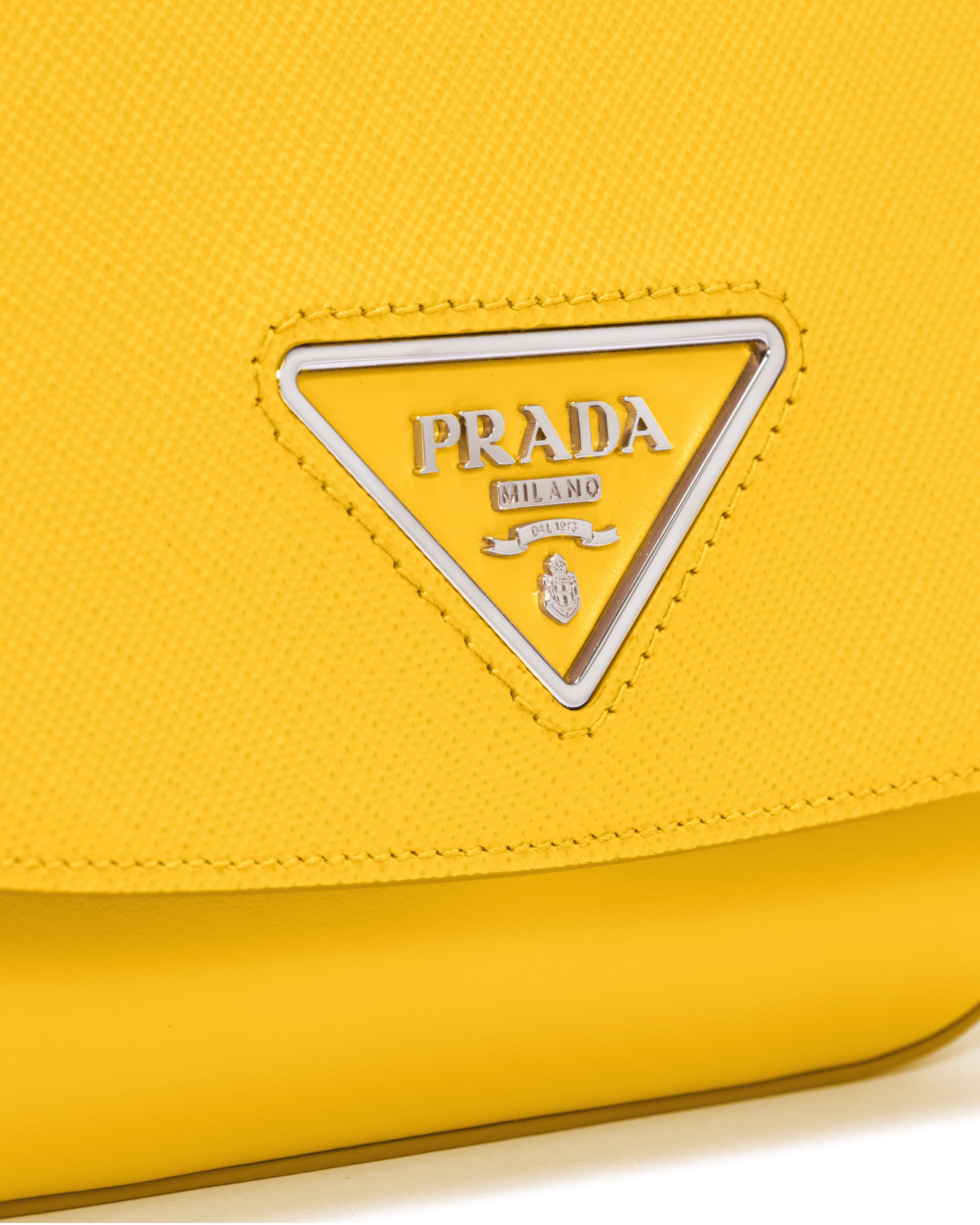 Sunny Yellow Saffiano leather Prada Identity shoulder bag Prada