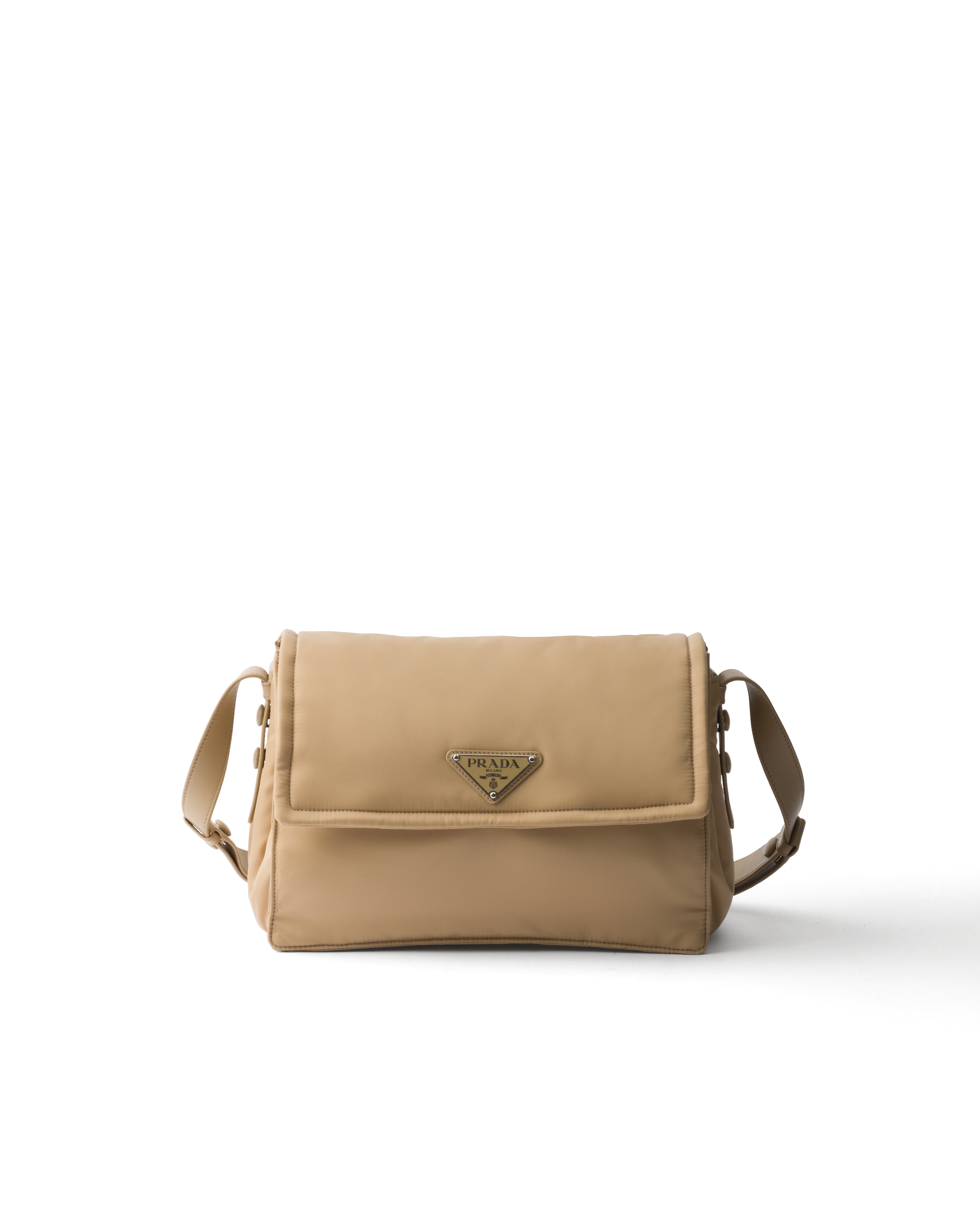 Sac Porté Épaule Prada Traveller En Re-nylon Matelassé, Femme, Marron Camel
