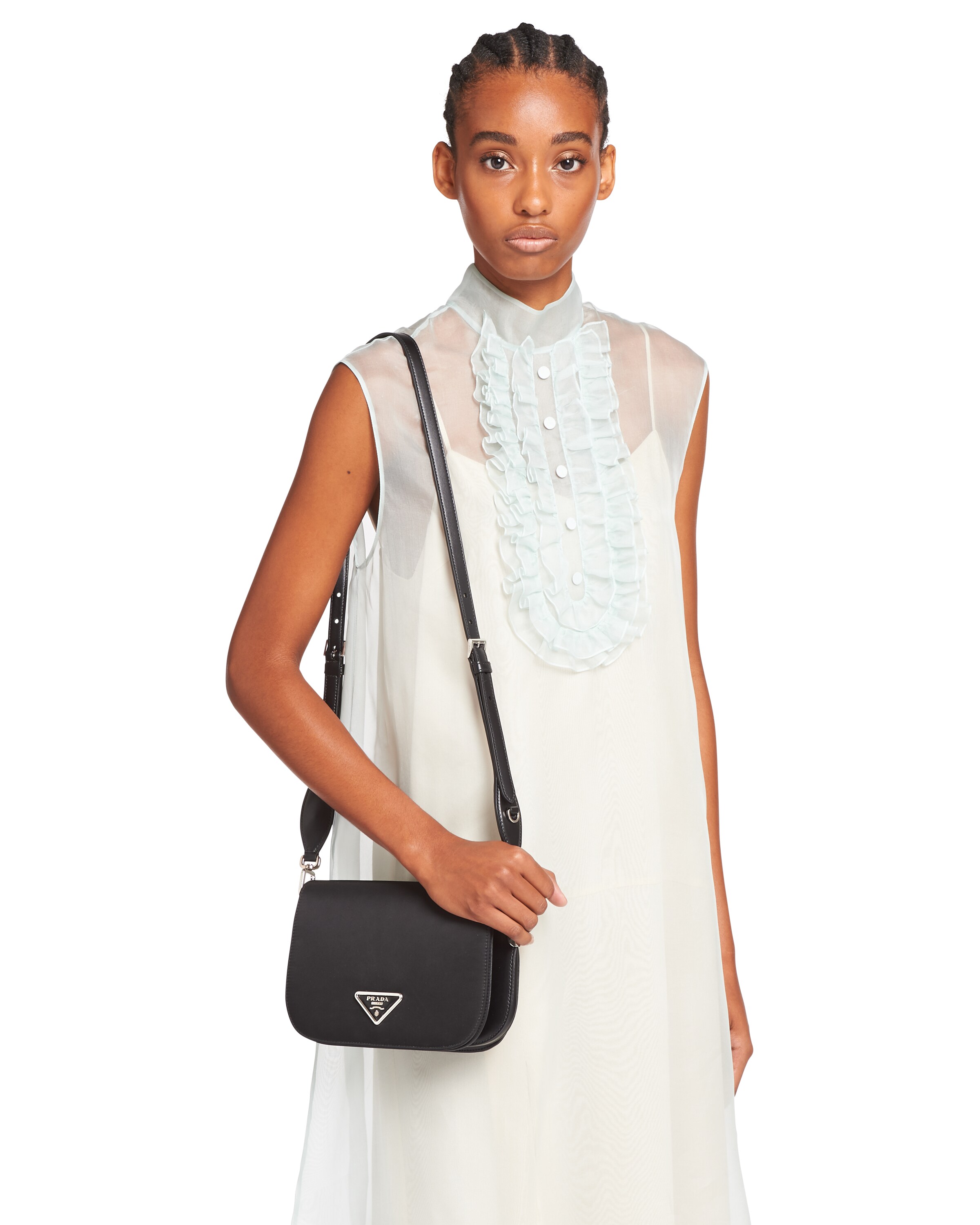 Black Nylon and leather shoulder bag Prada