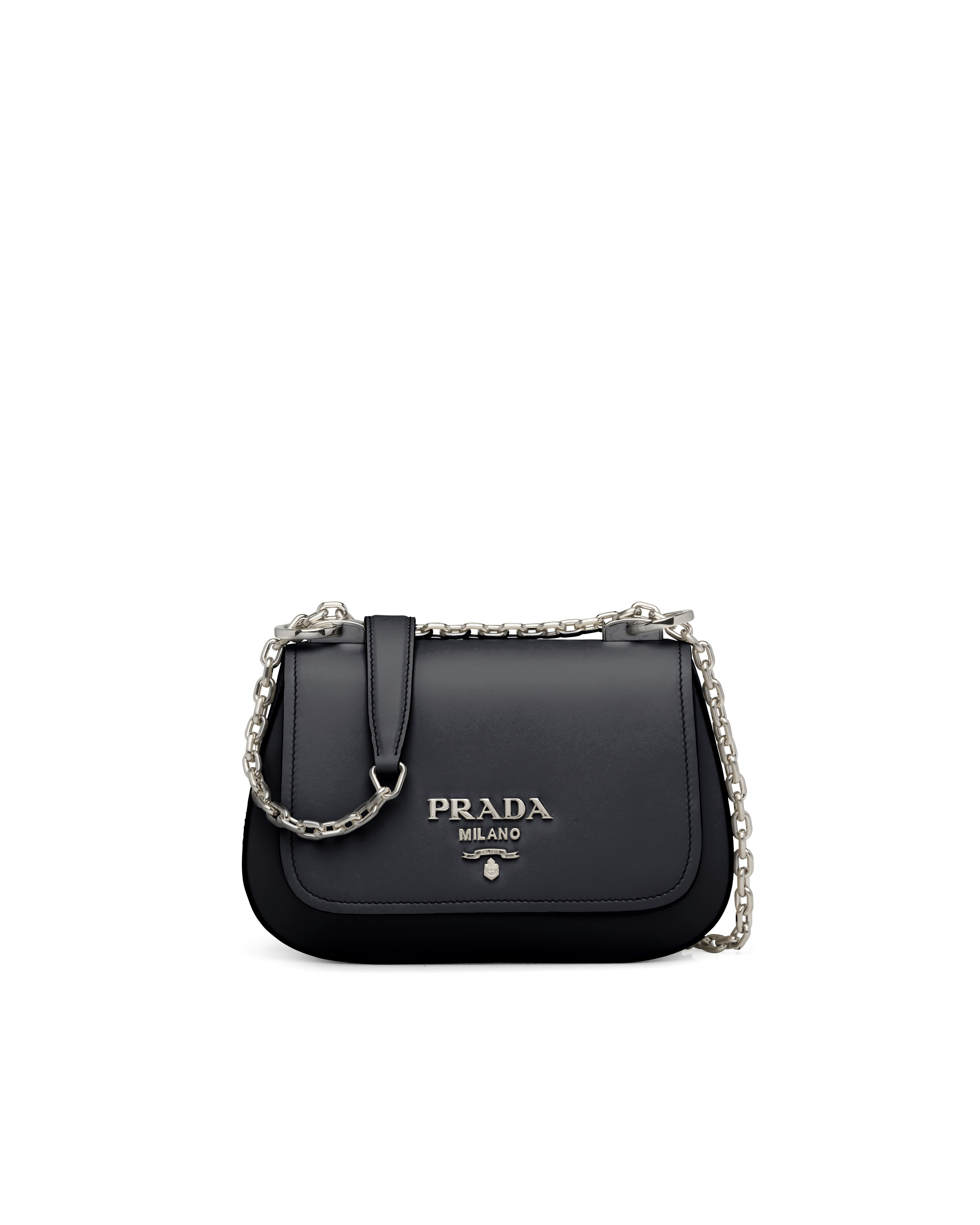 prada black leather shoulder bag