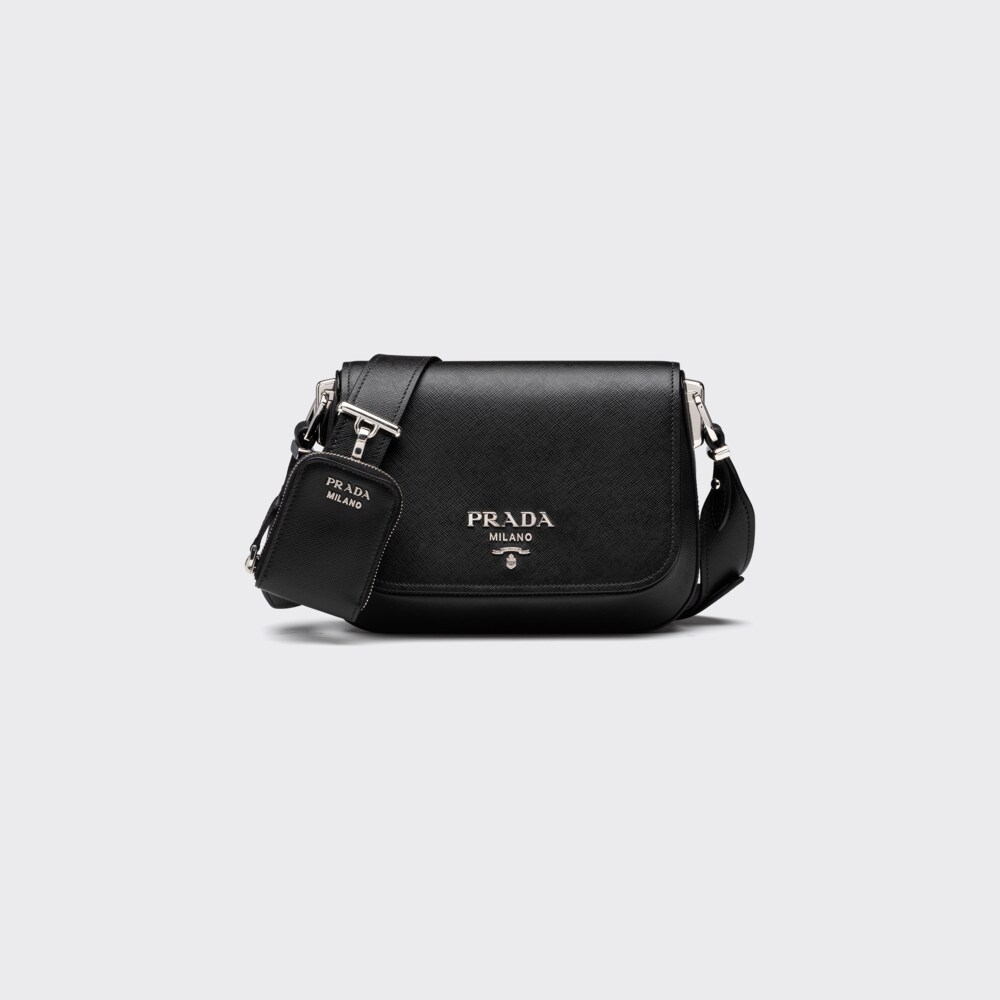 Black Saffiano leather shoulder bag Prada