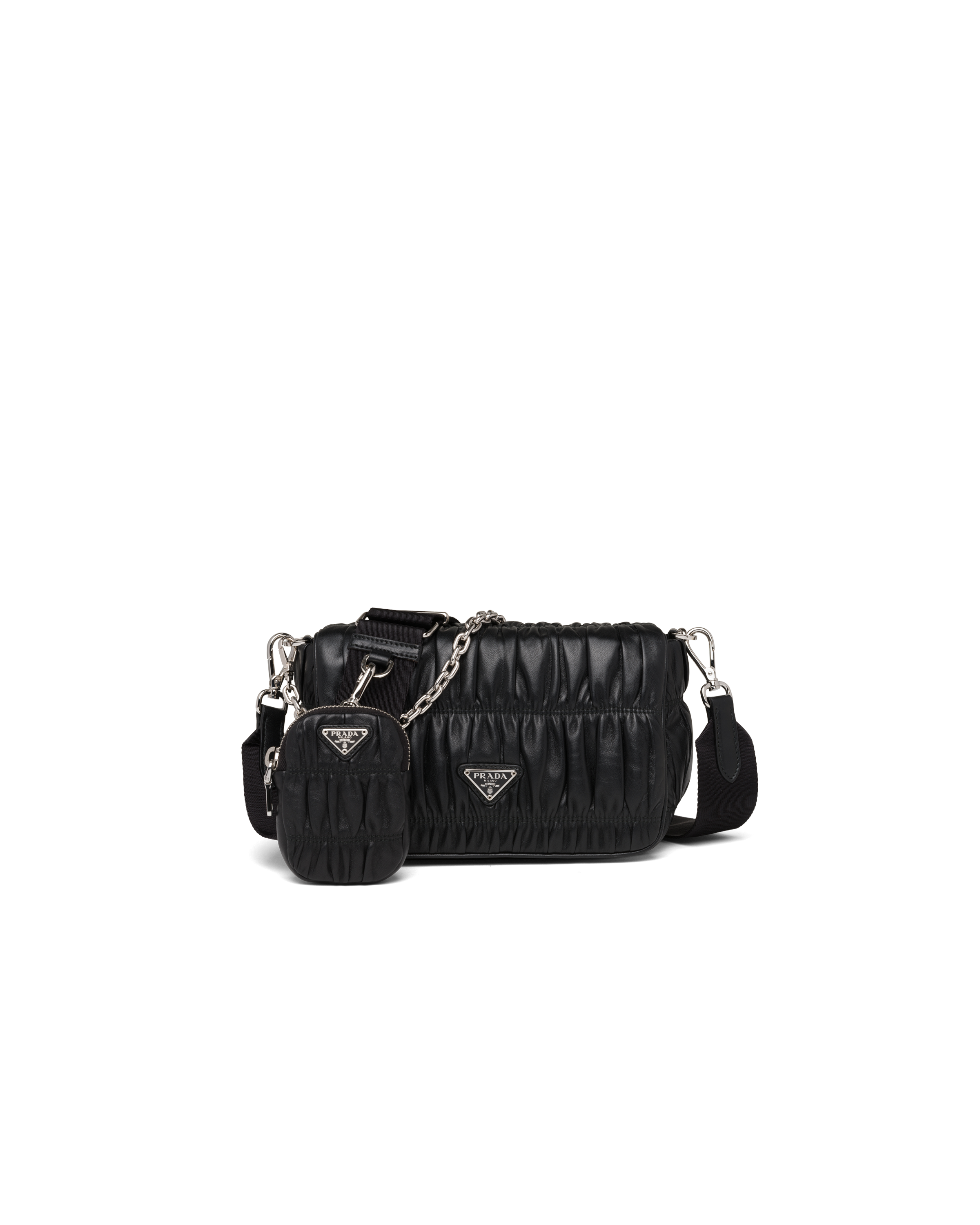 prada embossed logo handbag