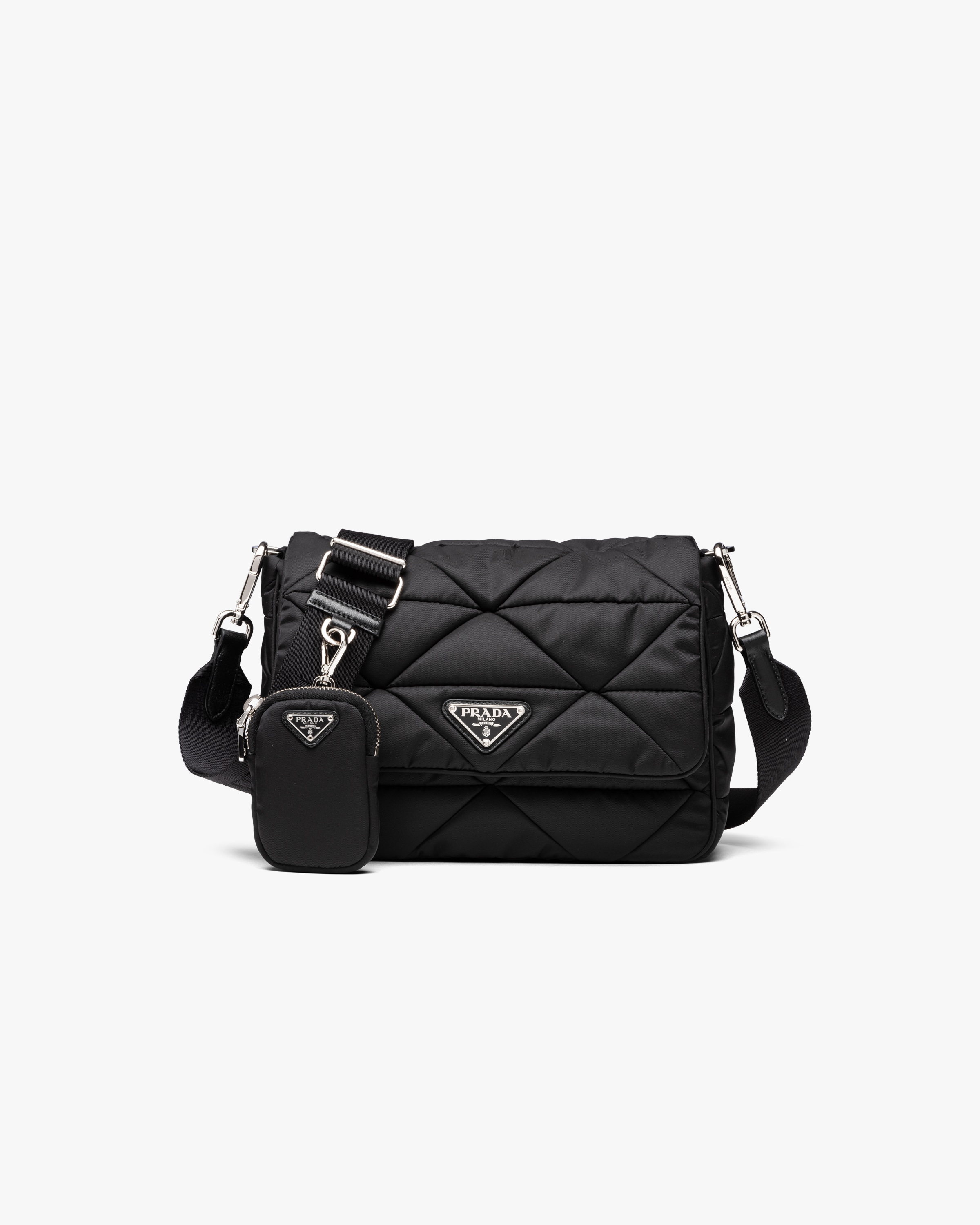 Black ReNylon padded shoulder bag Prada