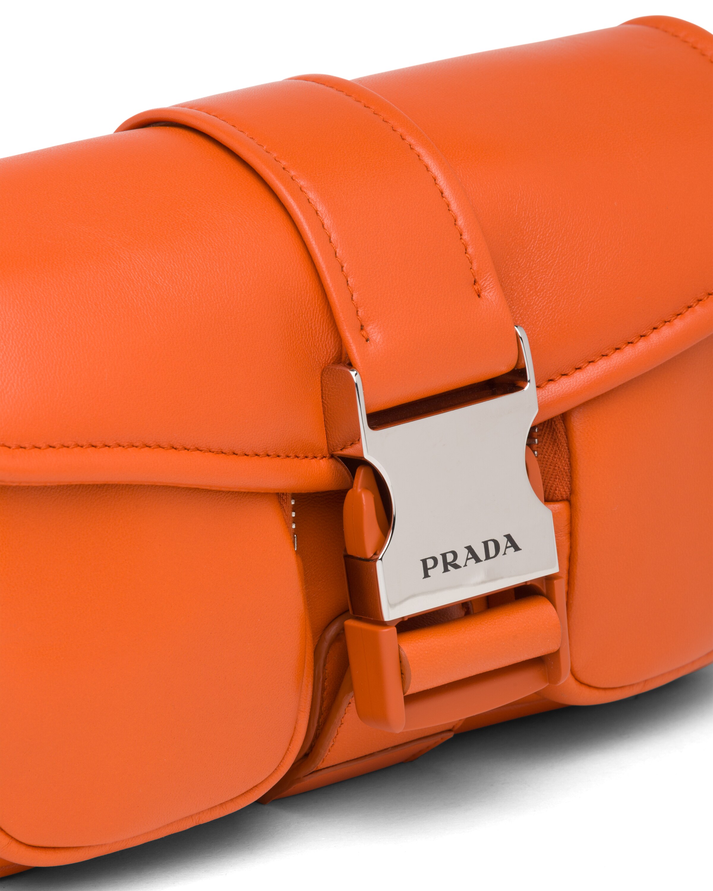 Papaya Prada Pocket nappa leather bag Prada