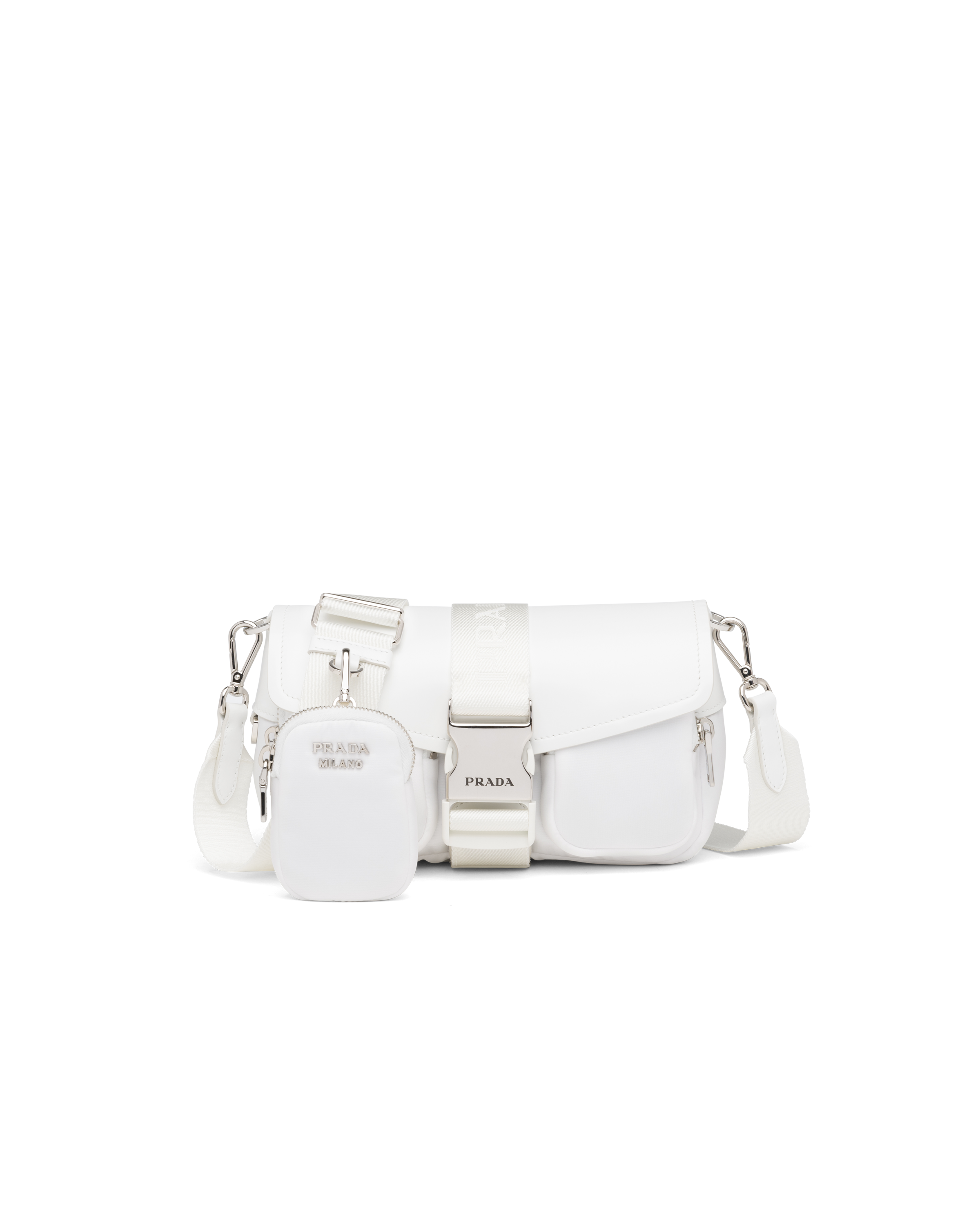 Prada Pocket Nylon And Brushed Leather Bag ModeSens