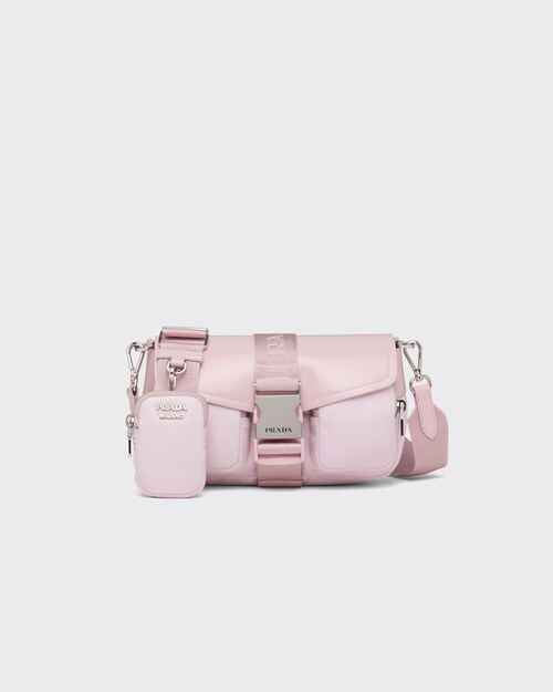 Bolso de nylon y piel cepillada Prada Pocket Rosa Alabastro | Prada