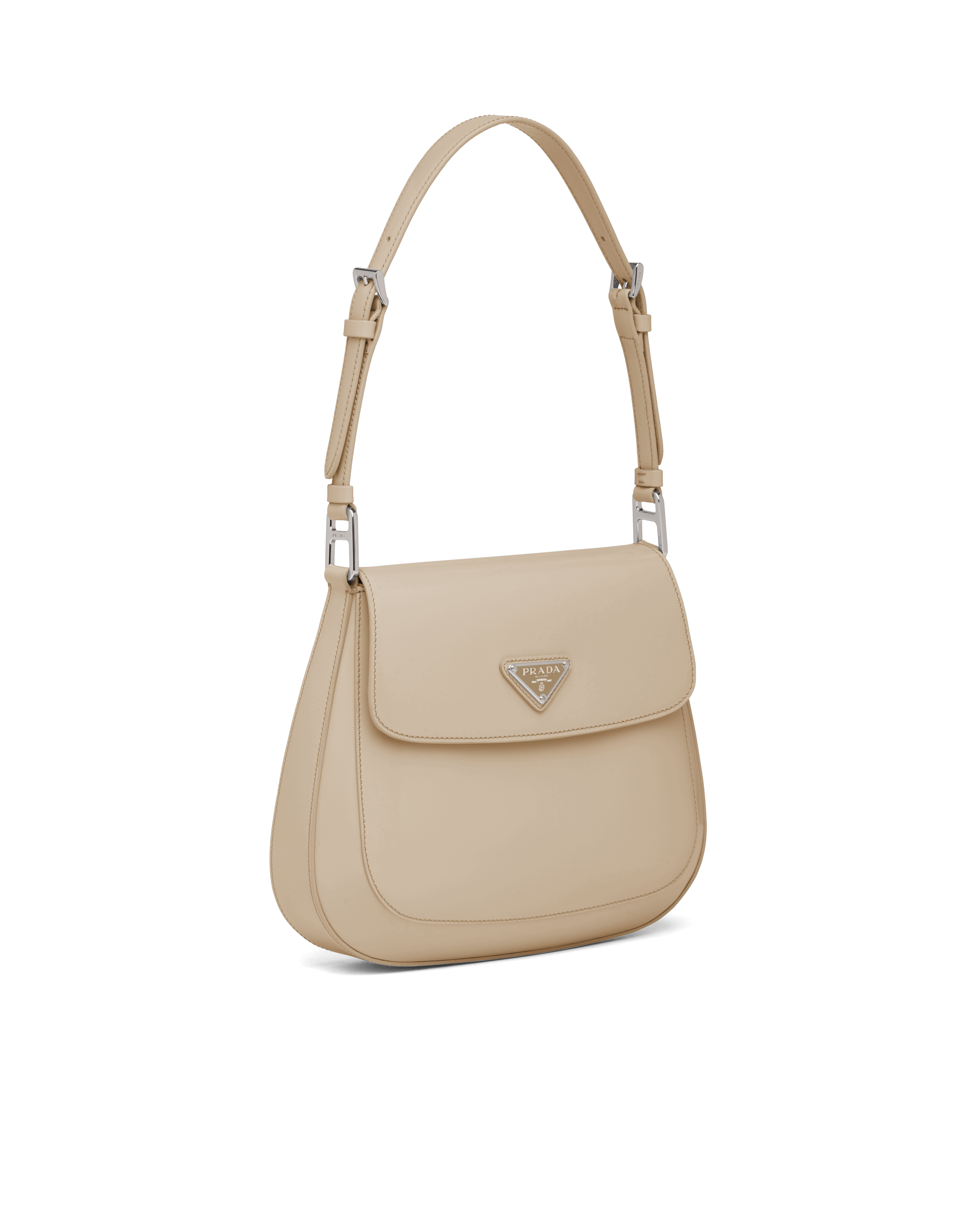 PRADA Cleo Beige Leather Shoulder Bag