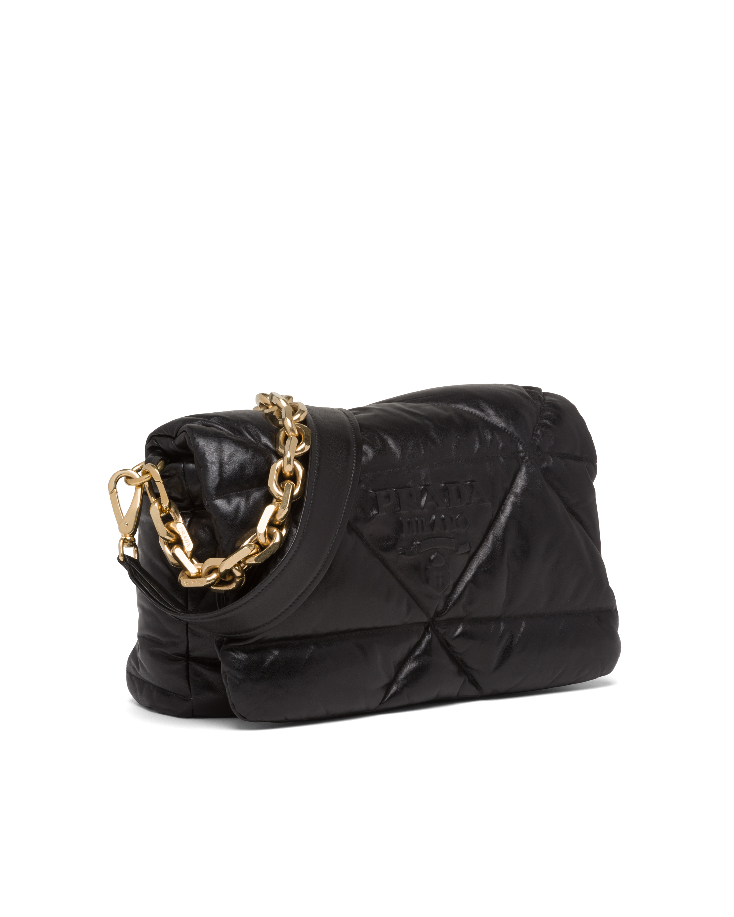 Embossed nappa leather shoulder bag prada Outlet
