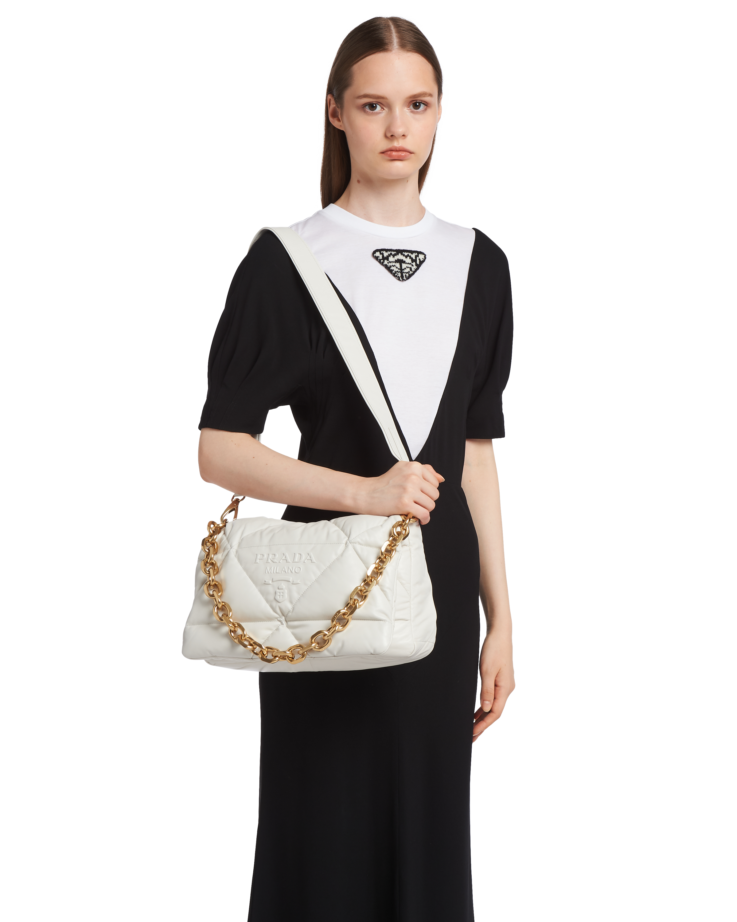 Prada حقيبة كتف مبطنة من جلد نابا 2
