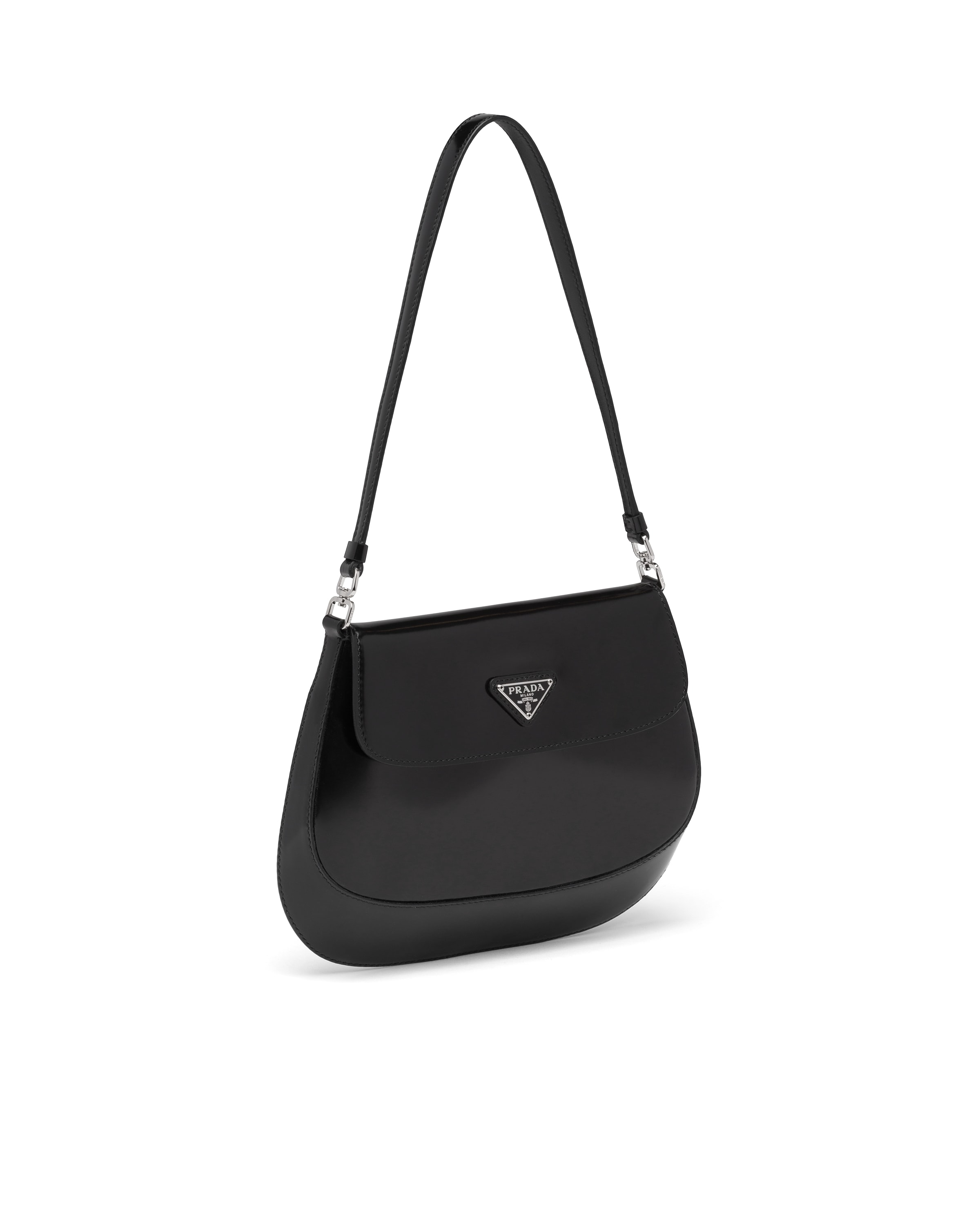 Prada Cleo brushed leather shoulder bag with flap Prada