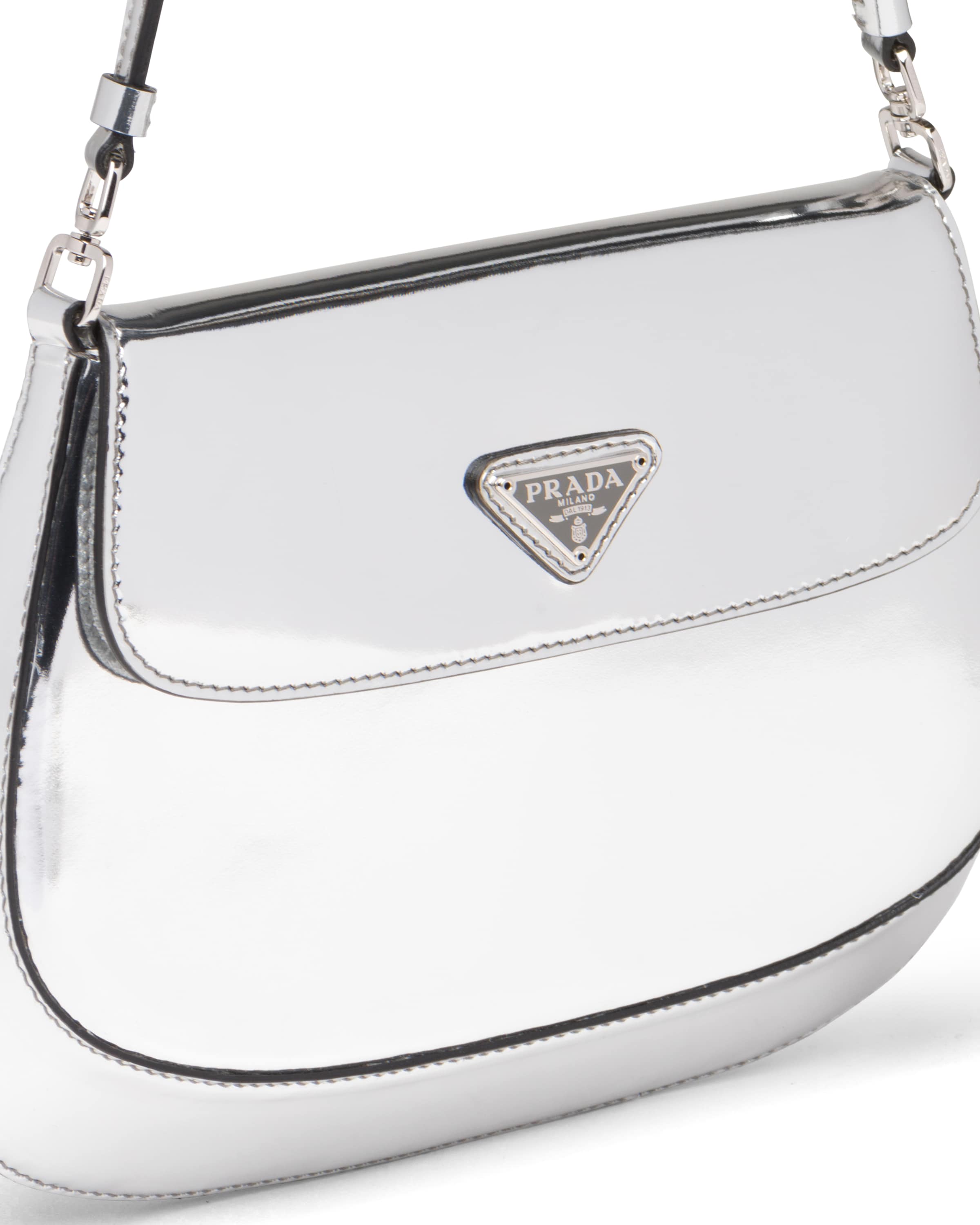 Prada Cleo brushed leather shoulder bag with flap Prada
