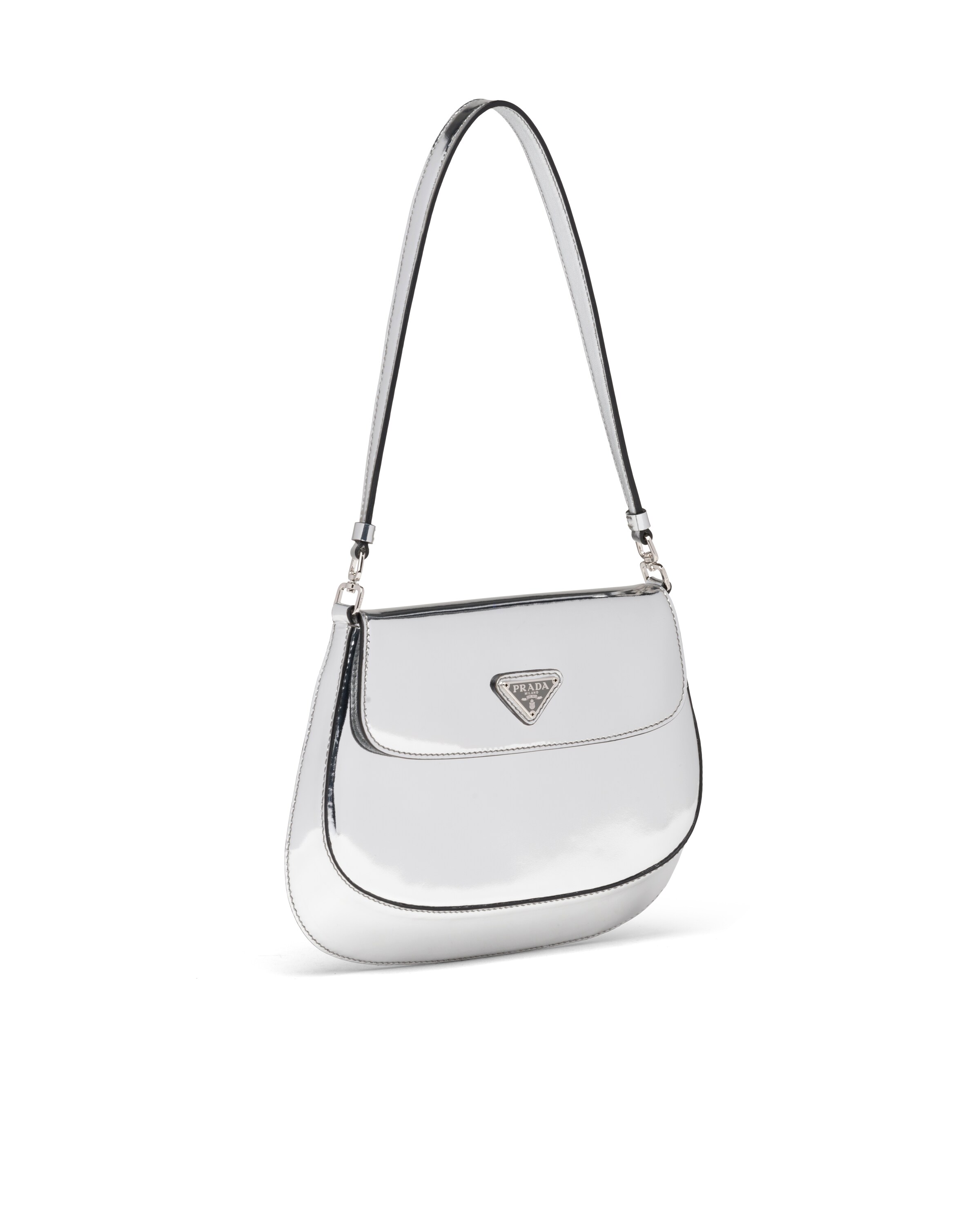 Prada Cleo brushed leather shoulder bag with flap Prada