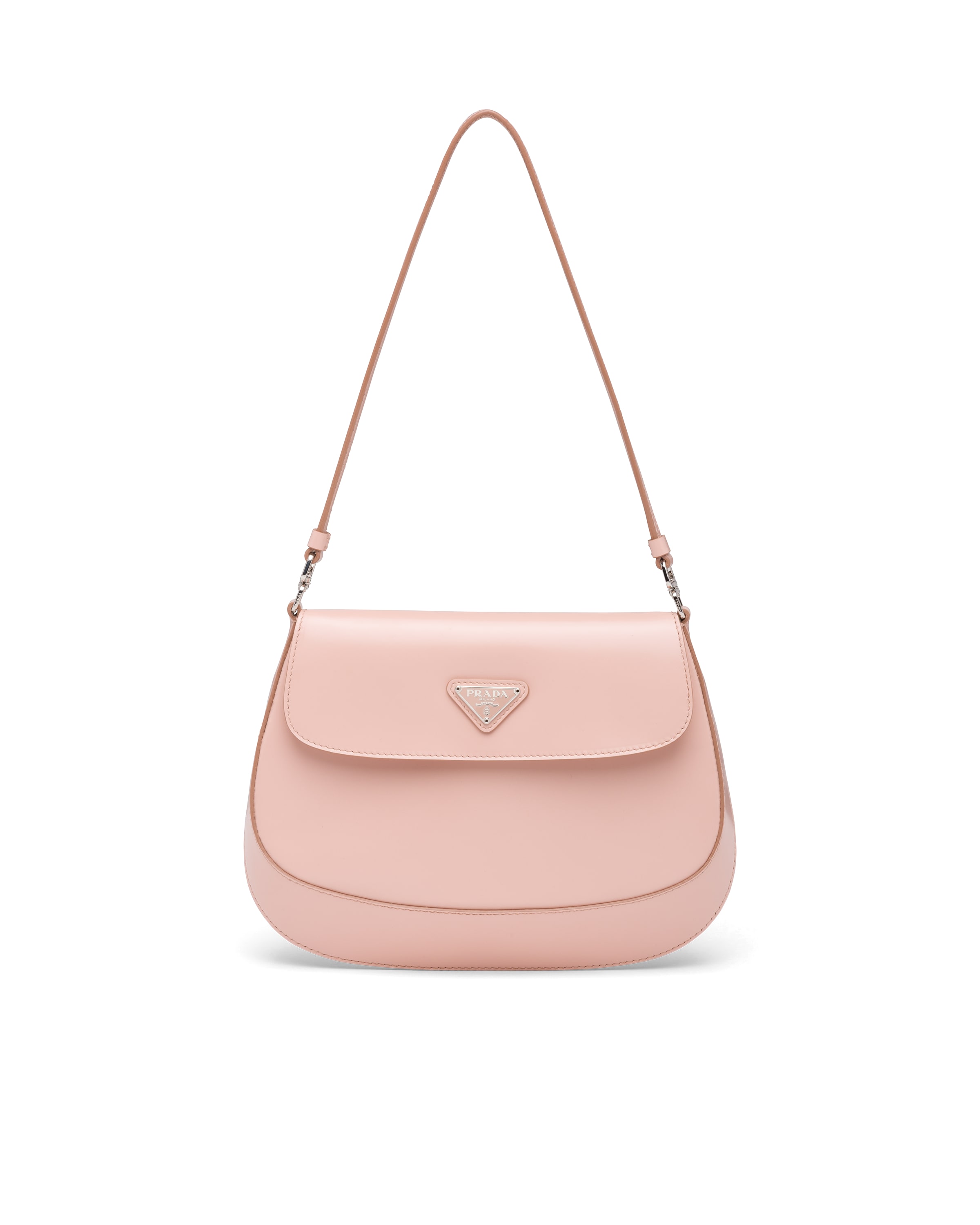 Orchid Pink Prada Cleo brushed leather shoulder bag with flap Prada