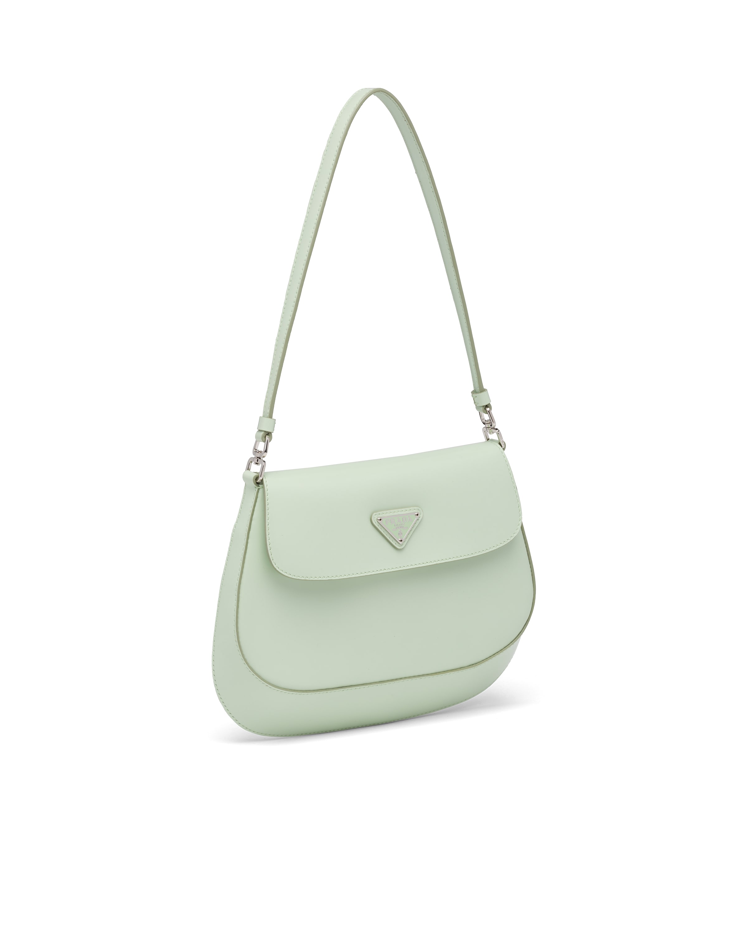 Prada Cleo brushed leather shoulder bag with flap Prada