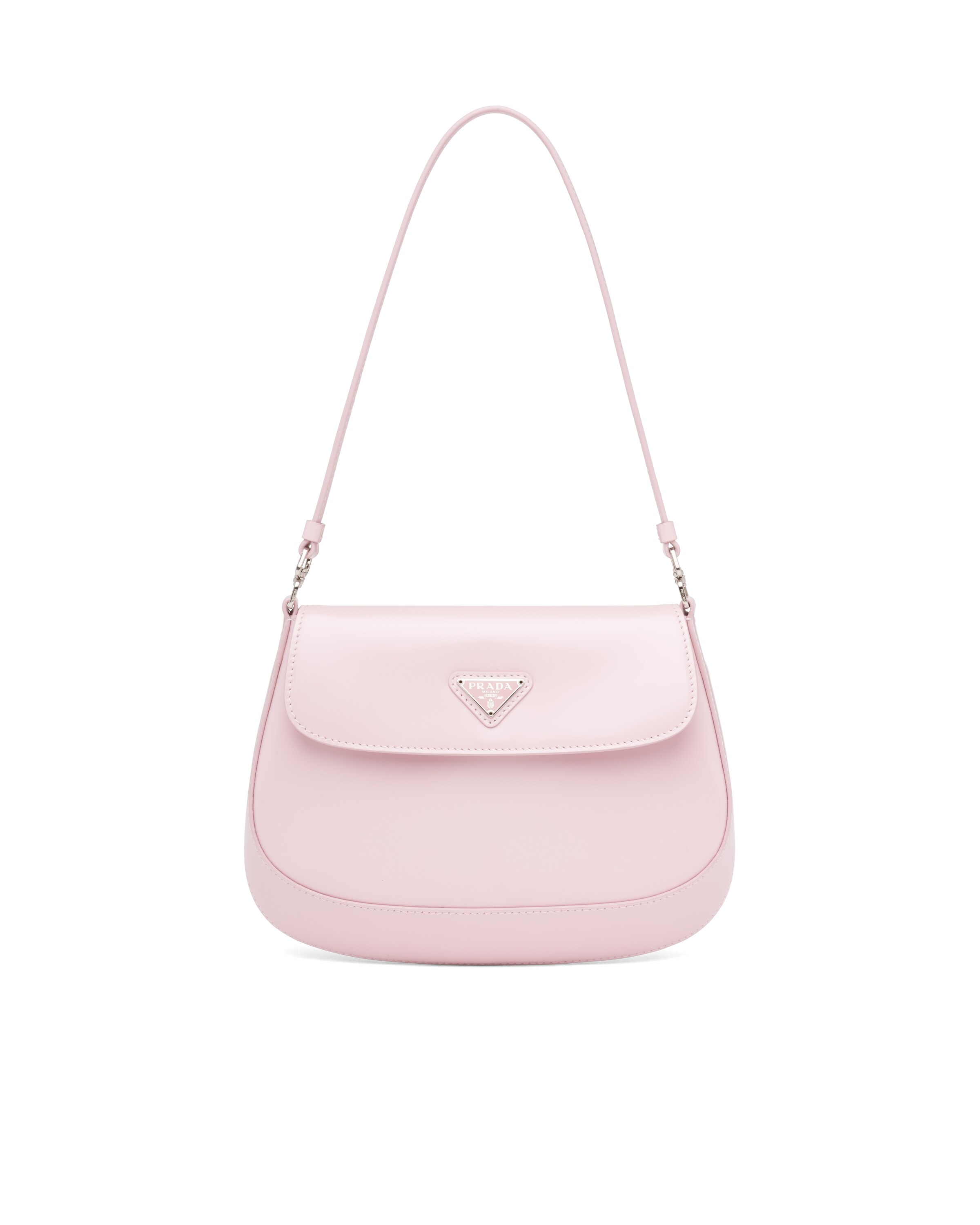 Alabaster Pink Prada Cleo brushed leather shoulder bag with flap Prada