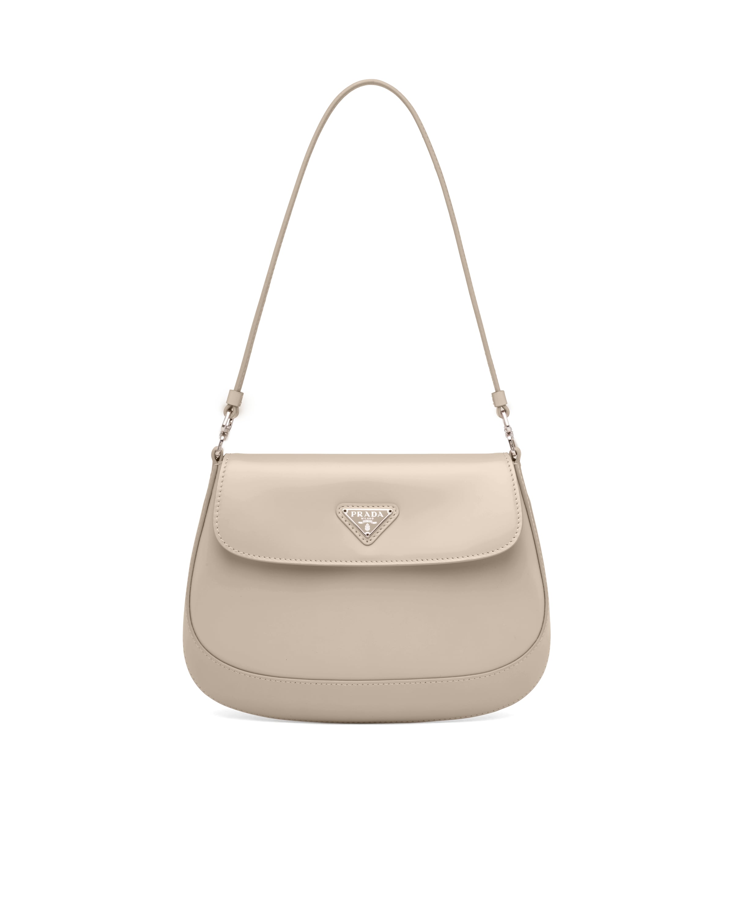 Prada Cleo brushed leather shoulder bag with flap Prada