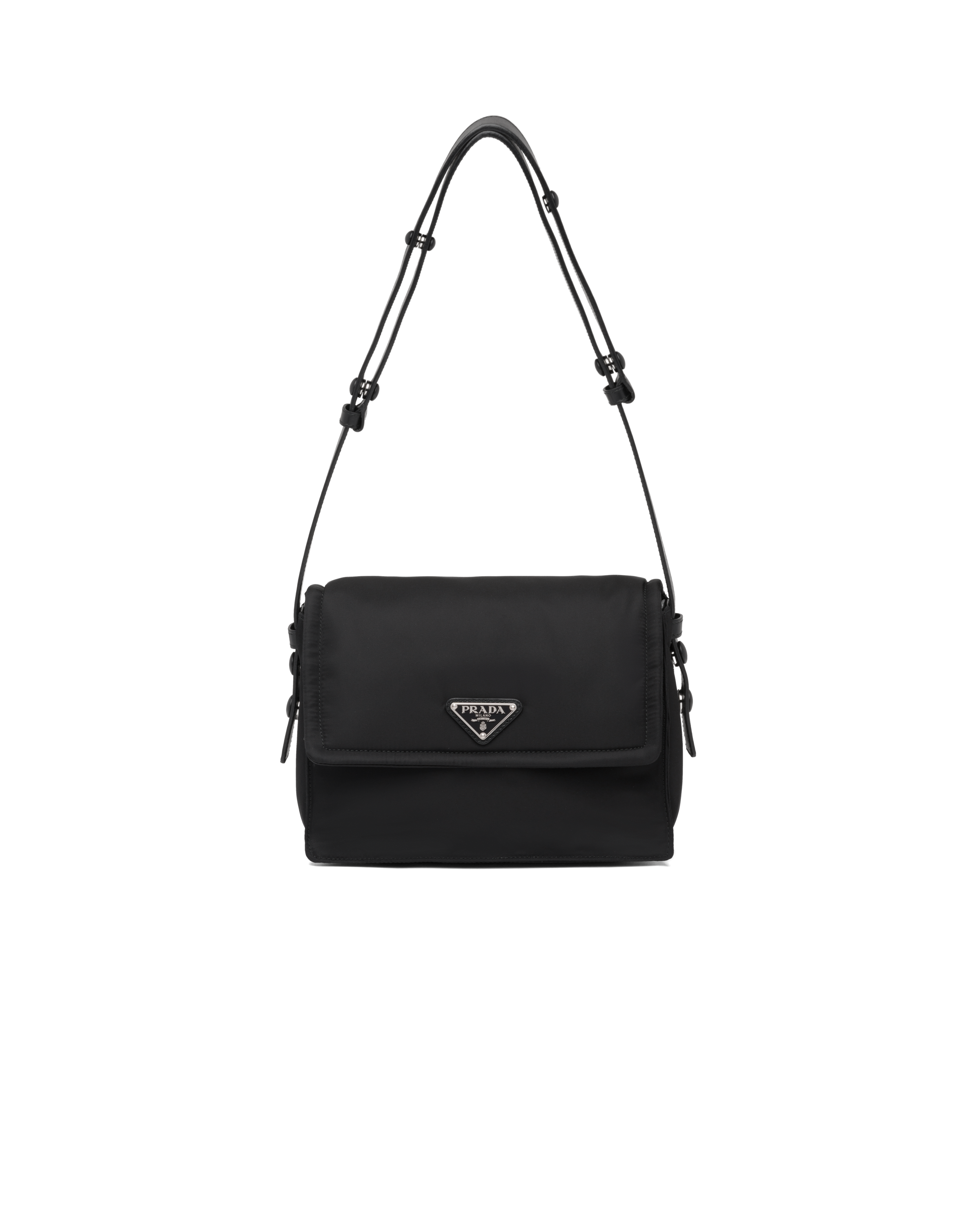 Prada Small Padded Re-nylon Shoulder Bag In Black