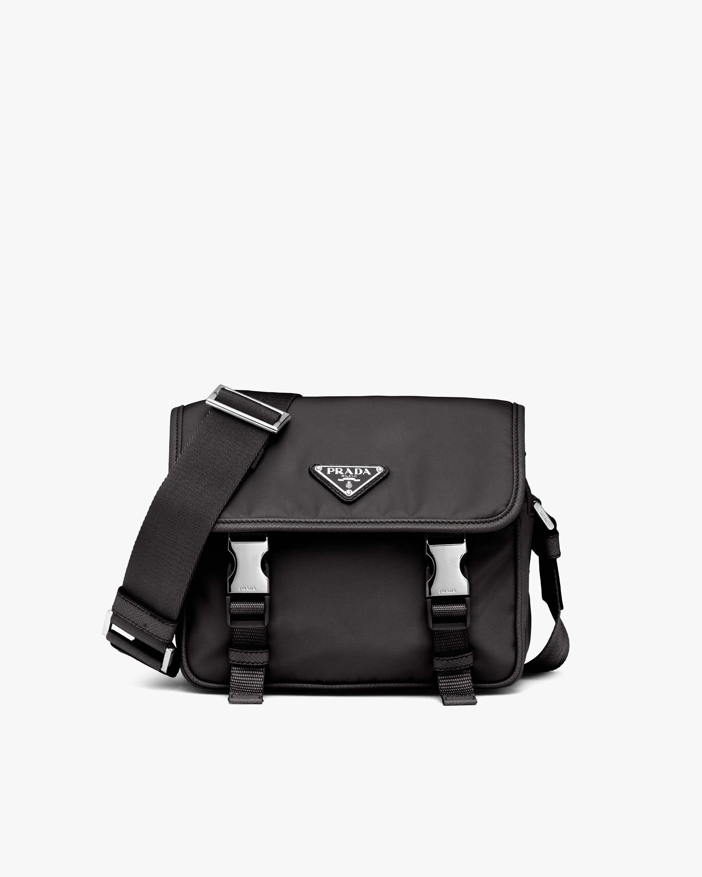 Black Nylon and Saffiano Leather Shoulder Bag Prada